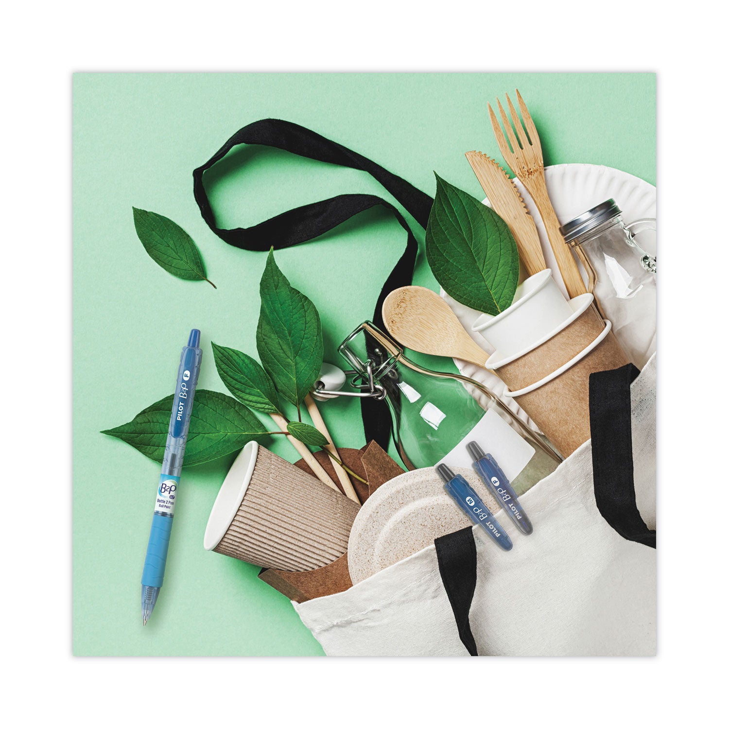 Pilot® B2P Bottle-2-Pen Recycled Ballpoint Pen, Retractable, Medium 1 mm, Assorted Ink Colors, Translucent Blue Barrel, 36/Pack