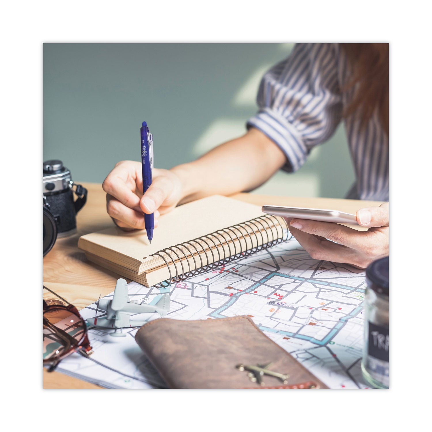 Pilot® Frixion Clicker Erasable Gel Pen, Retractable, Fine 0.7 Mm, Assorted Ink And Barrel Colors, 8/pack