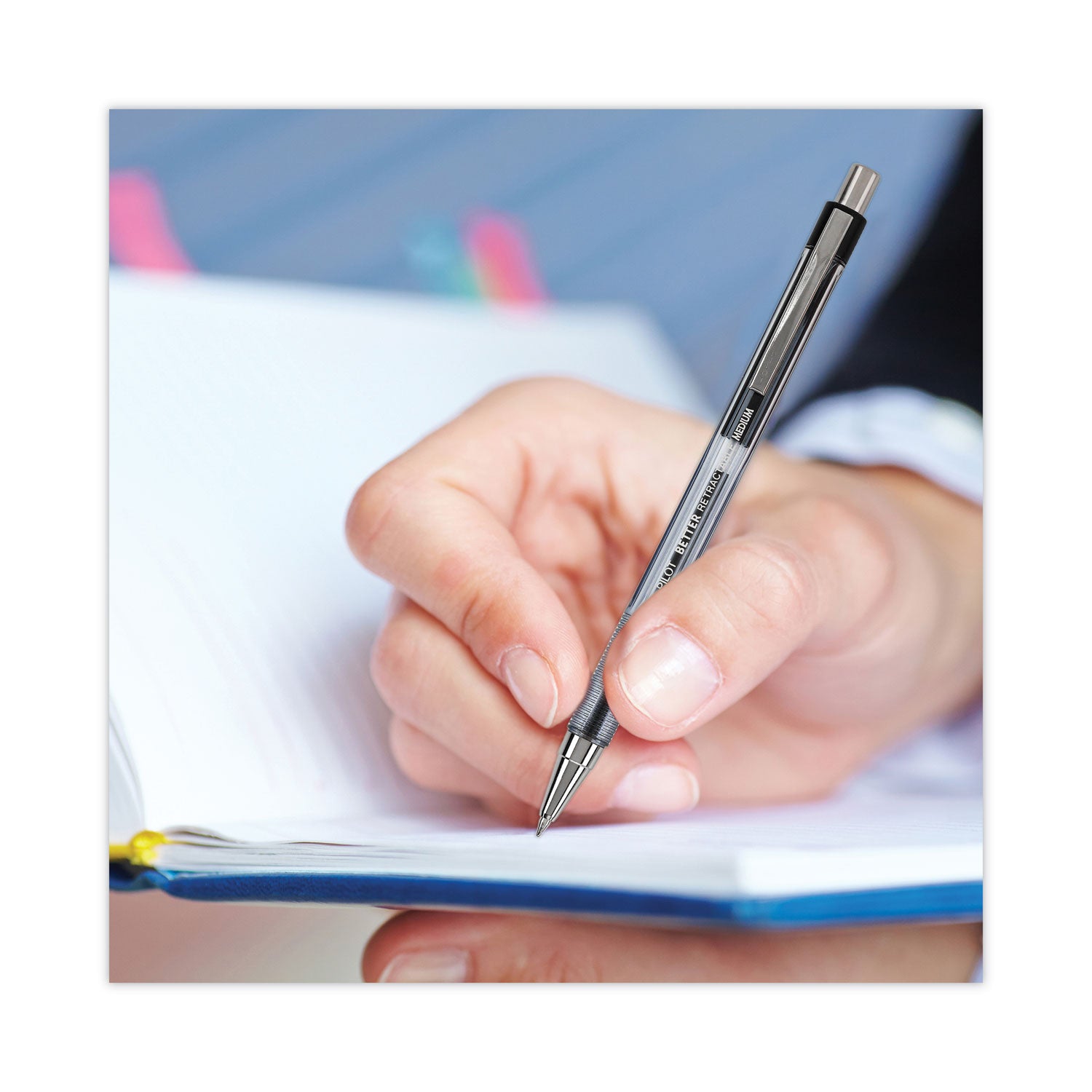 Pilot® Better Ballpoint Pen, Retractable, Fine 0.7 Mm, Black Ink, Smoke Barrel, Dozen