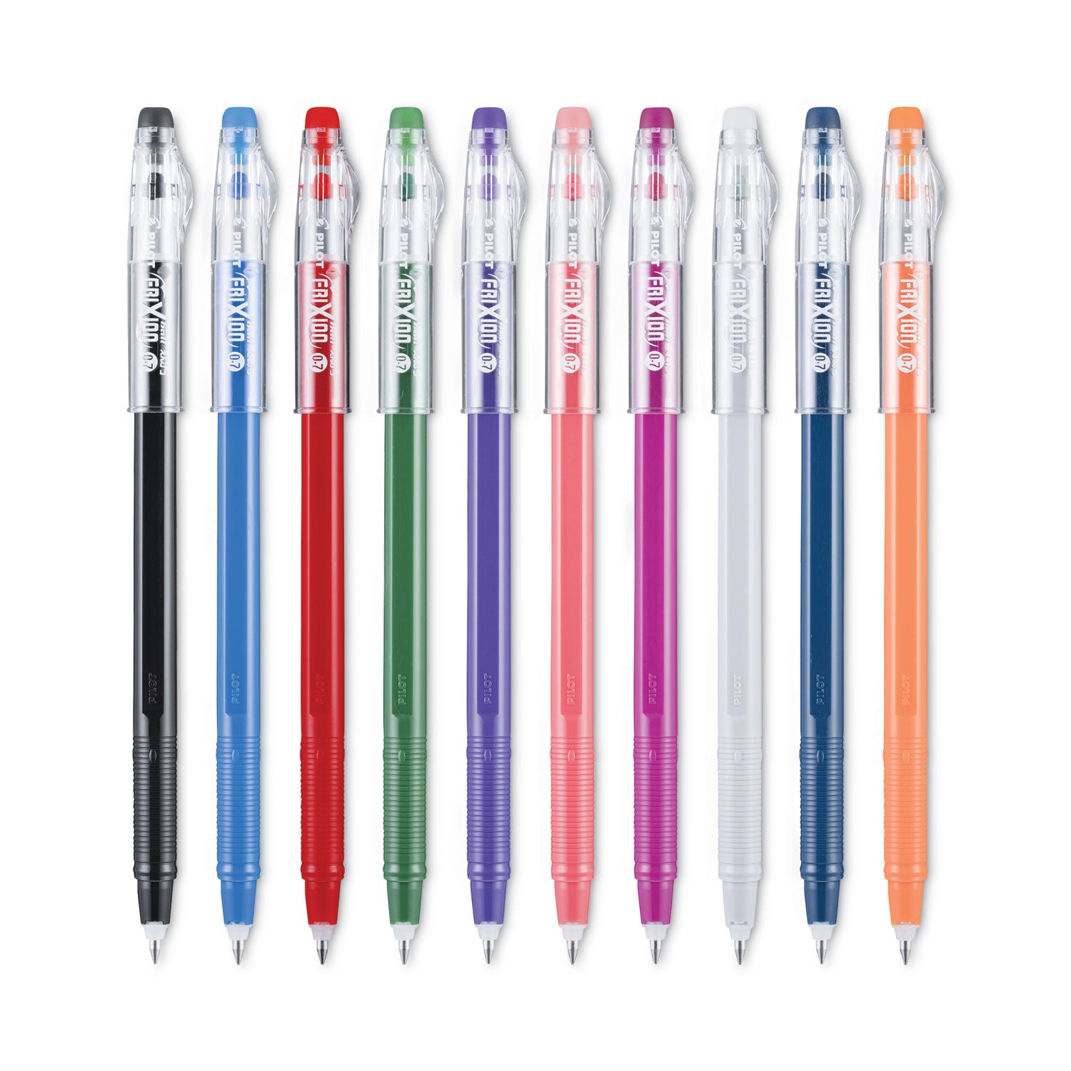 Pilot® FriXion ColorSticks Erasable Gel Pen, Stick, Fine 0.7 mm, Assorted Ink and Barrel Colors, 10/Pack