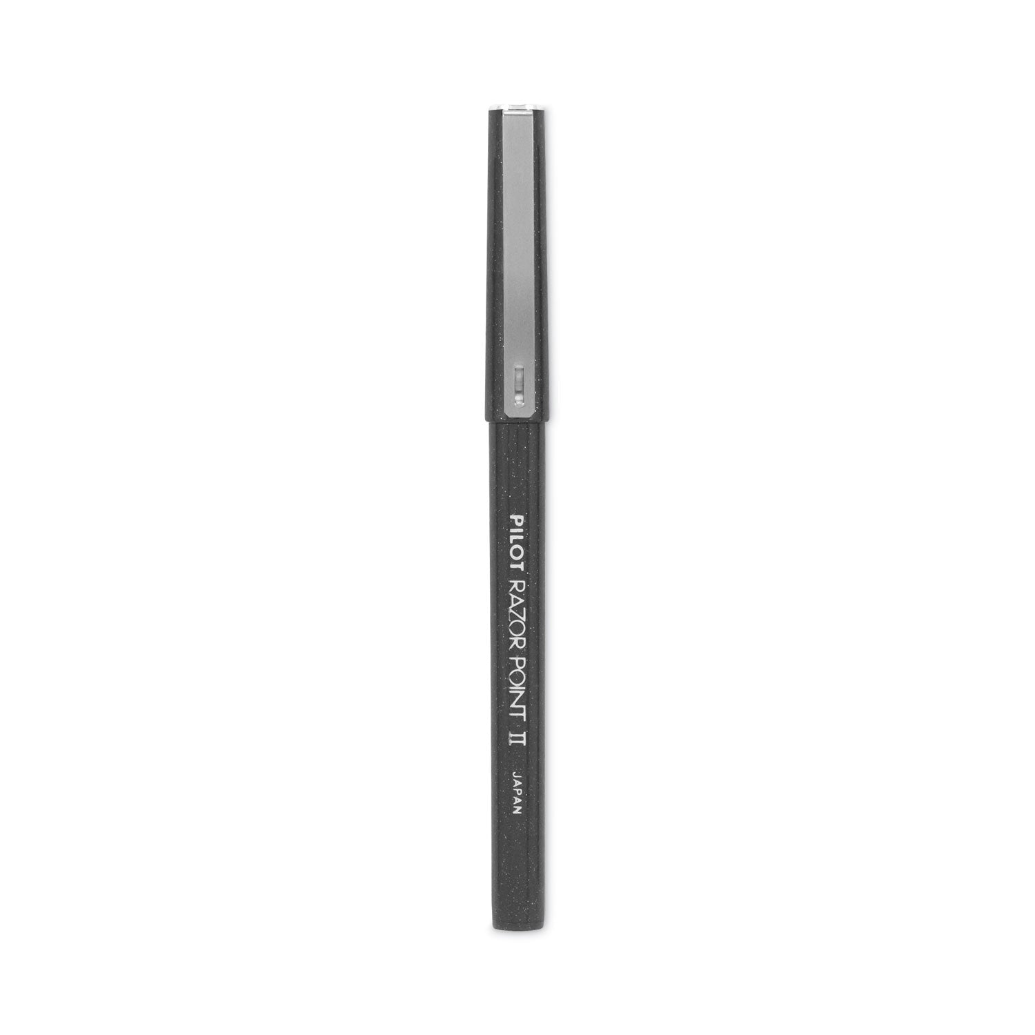 Pilot® Razor Point II Super Fine Line Porous Point Pen, Stick, Super-Fine 0.2 mm, Black Ink, Black Barrel, Dozen