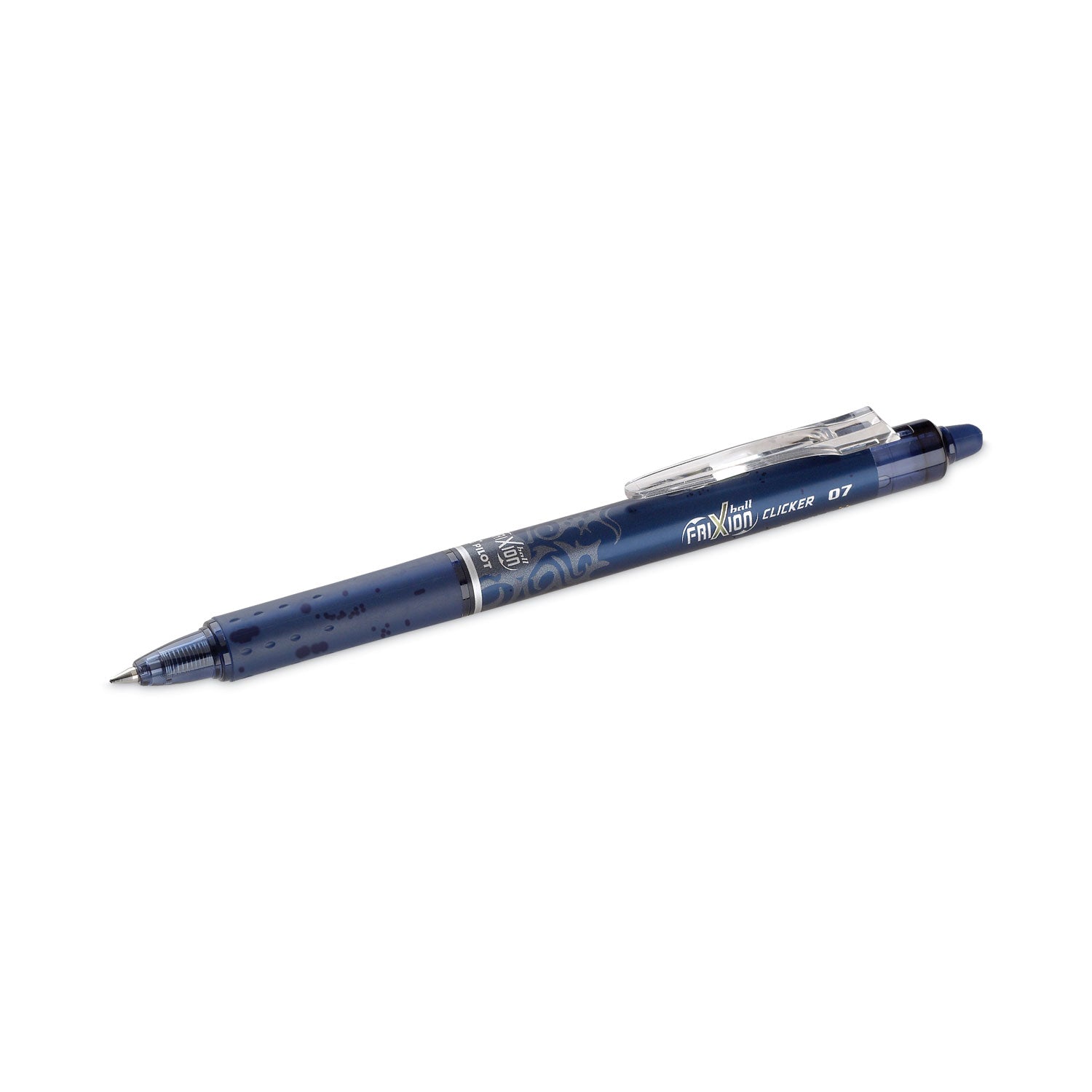 Pilot® Frixion Clicker Erasable Gel Pen, Retractable, Fine 0.7 Mm, Navy Ink, Navy Barrel