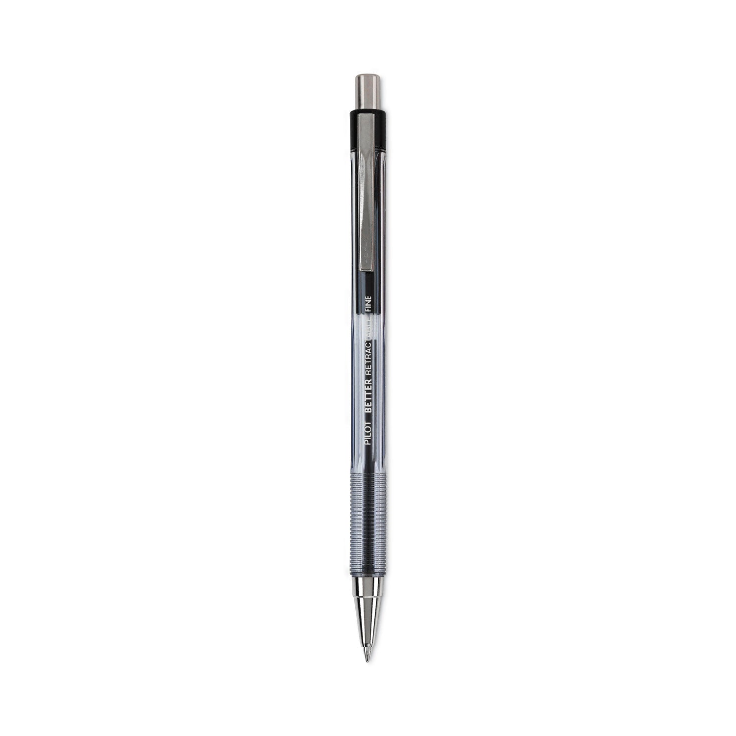 Better Ballpoint Pen, Retractable, Fine 0.7 mm, Black Ink, Smoke Barrel, Dozen