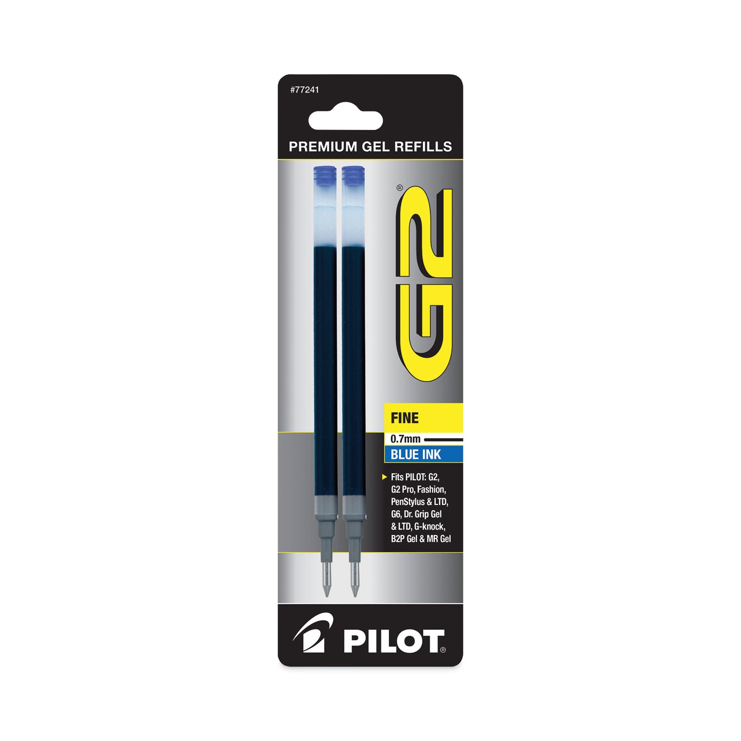 Pilot® Refill For Pilot B2p, Dr Grip, G2, G6, Mr Metropolitan, Precise Begreen And Q7 Gel Pens, Fine Tip, Blue Ink, 2/pack