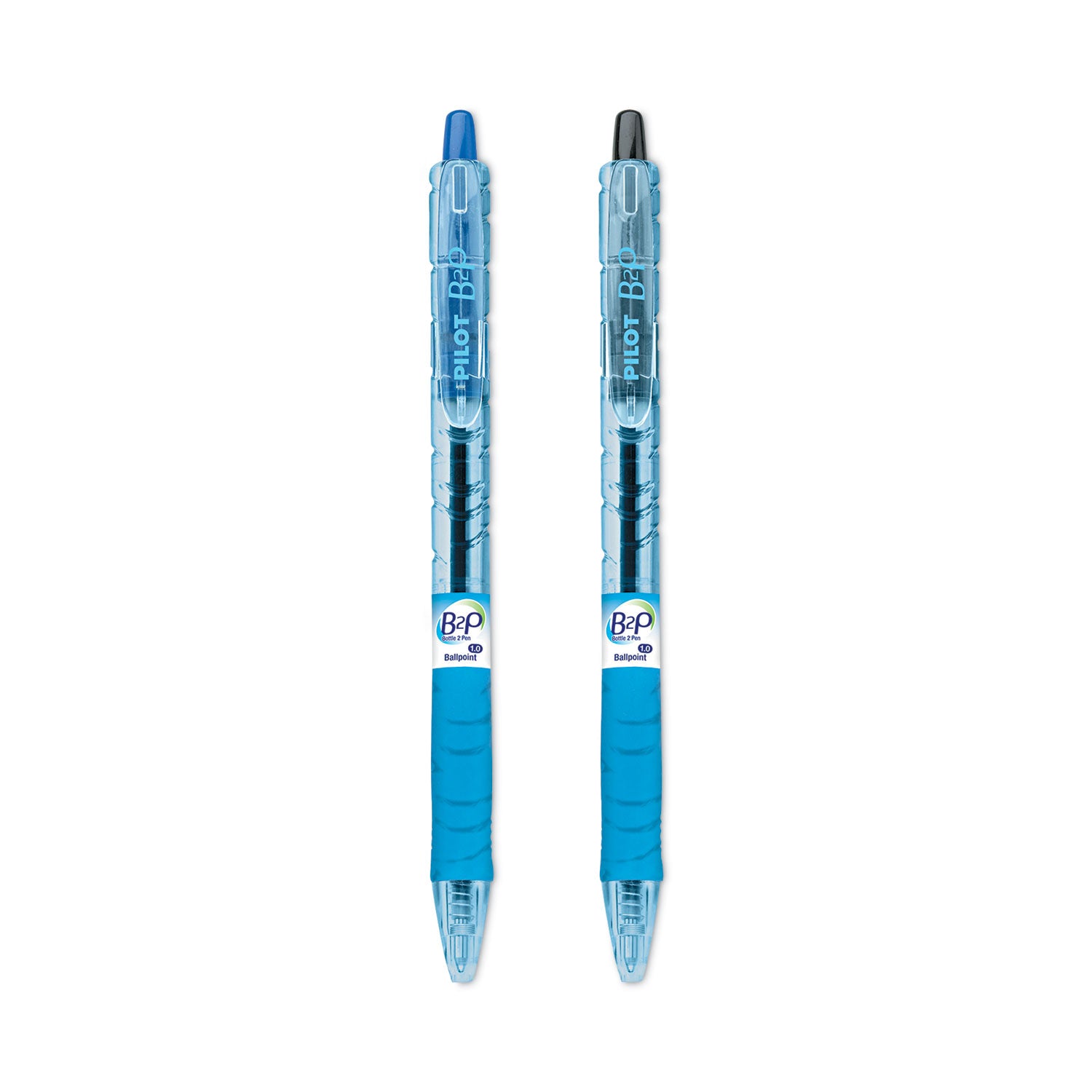 Pilot® B2P Bottle-2-Pen Recycled Ballpoint Pen, Retractable, Medium 1 mm, Assorted Ink Colors, Translucent Blue Barrel, 36/Pack