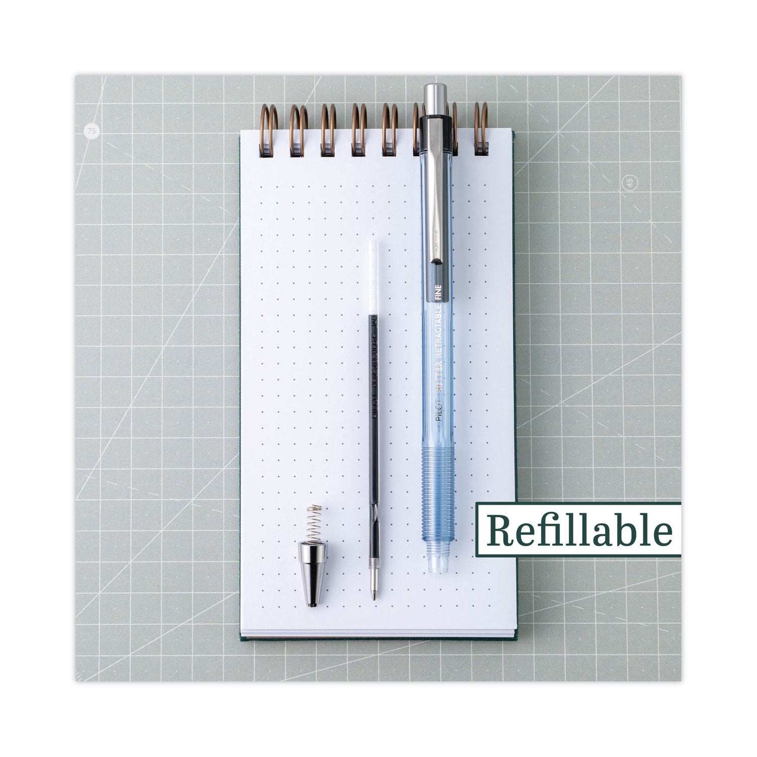 Pilot® Better Ballpoint Pen, Retractable, Fine 0.7 Mm, Black Ink, Smoke Barrel, Dozen