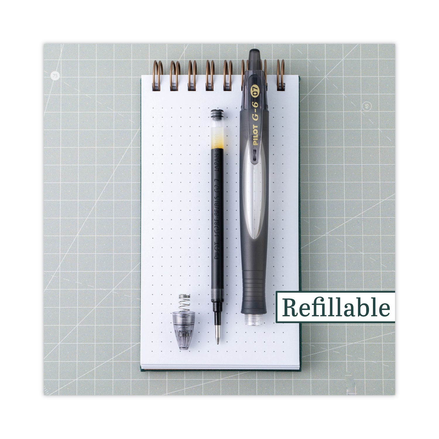 Pilot® G6 Gel Pen, Retractable, Fine 0.7 Mm, Black Ink, Black Barrel