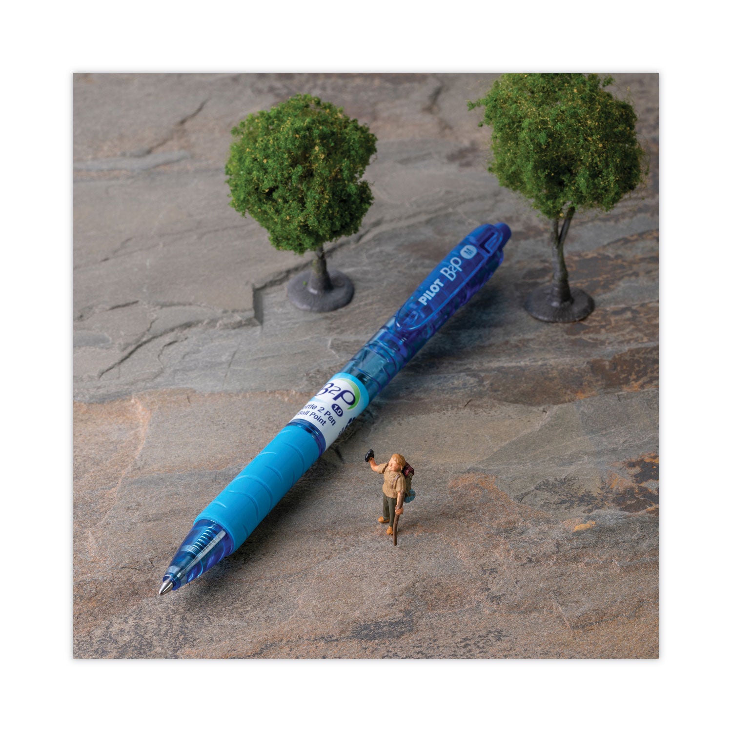 Pilot® B2p Bottle-2-Pen Recycled Ballpoint Pen, Retractable, Medium 1 Mm, Blue Ink, Translucent Blue Barrel, Dozen