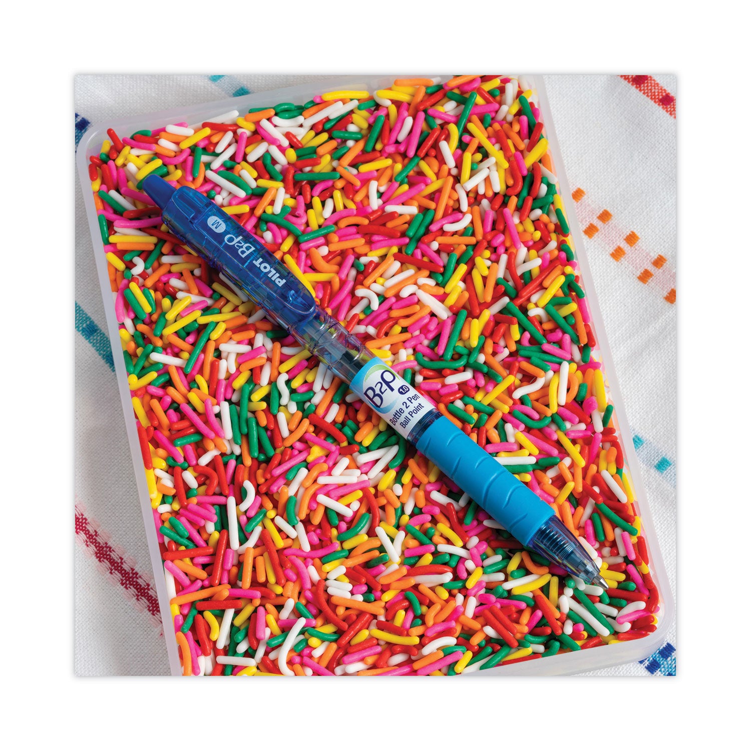 Pilot® B2p Bottle-2-Pen Recycled Ballpoint Pen, Retractable, Medium 1 Mm, Blue Ink, Translucent Blue Barrel, Dozen