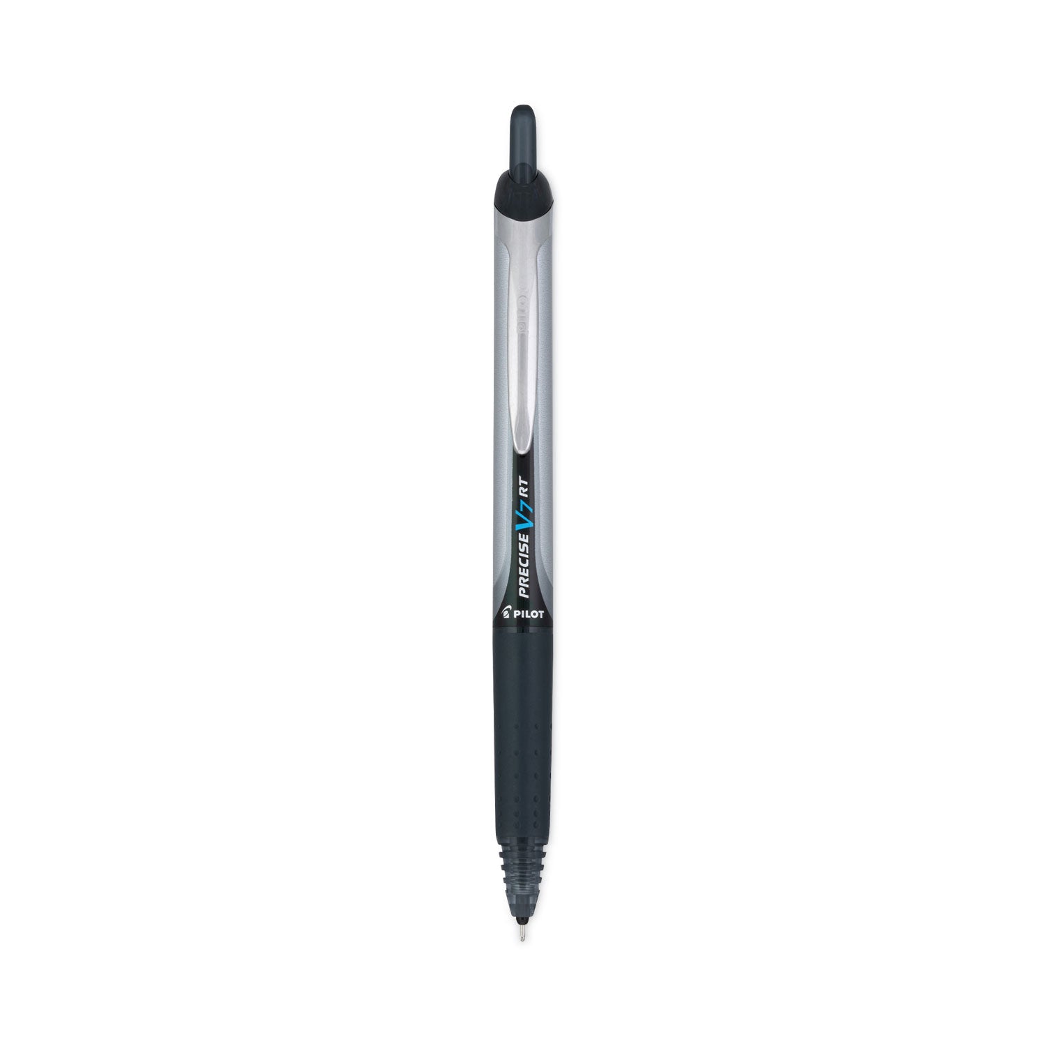 Pilot® Precise V7RT Rollerball Pen, Retractable, Fine 0.7 mm, Black Ink, Black Barrel