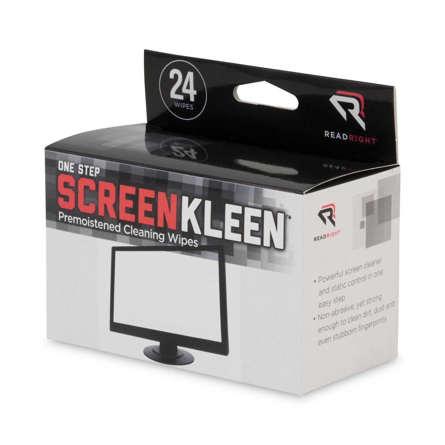 Read Right® OneStep Screen Cleaner, 5 x 5, Unscented, 24/Box