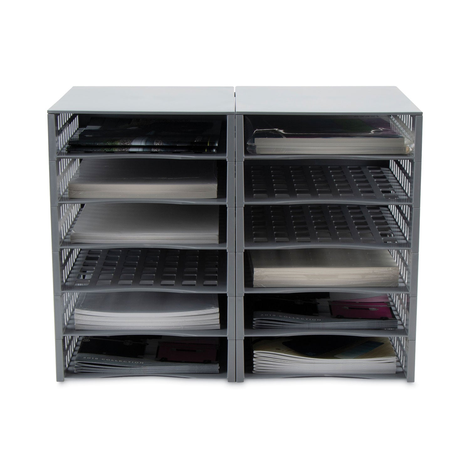Advantus Snap Configurable Tray System, 12 Compartments, 22.75 x 9.75 x 13, Gray