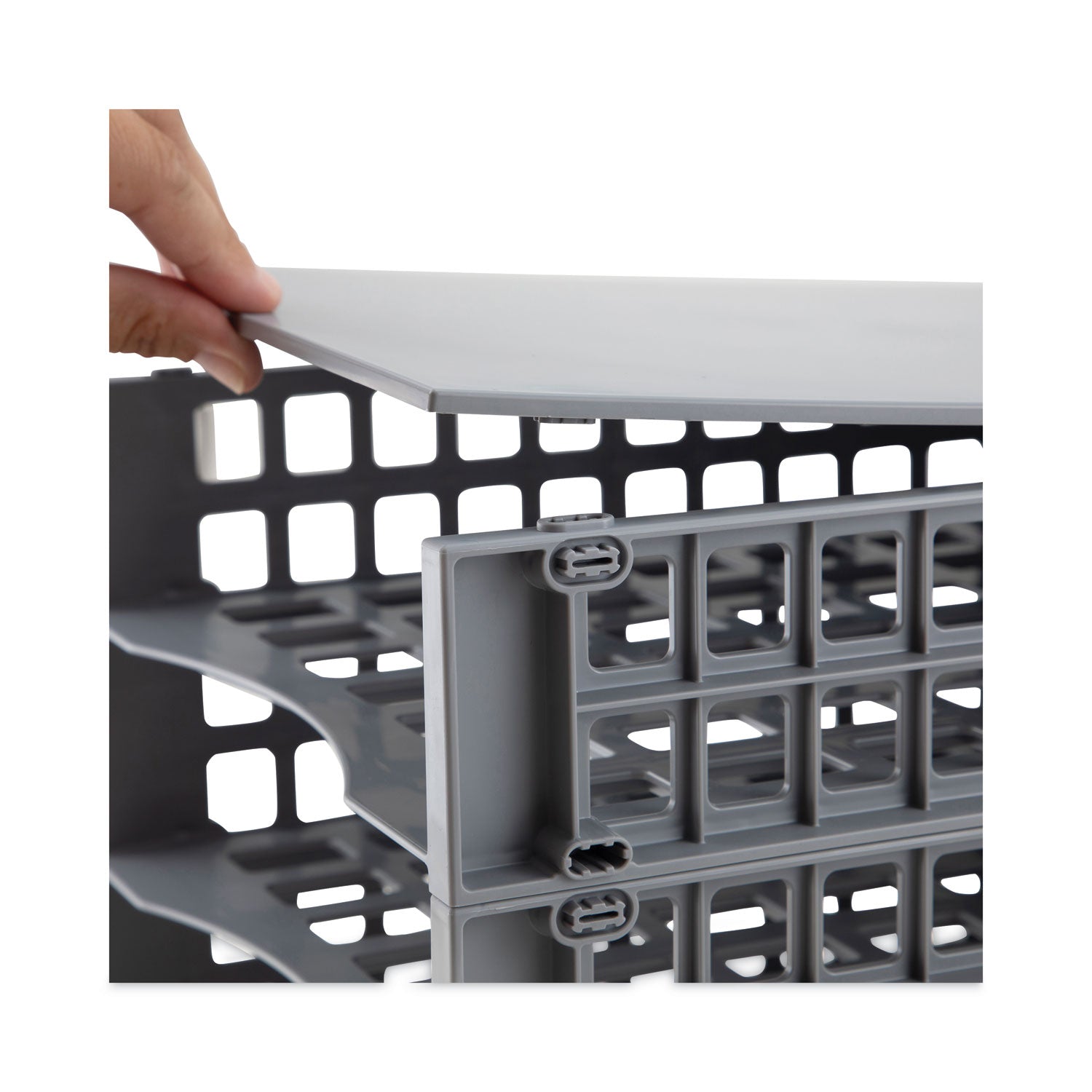Advantus Snap Configurable Tray System, 12 Compartments, 22.75 x 9.75 x 13, Gray