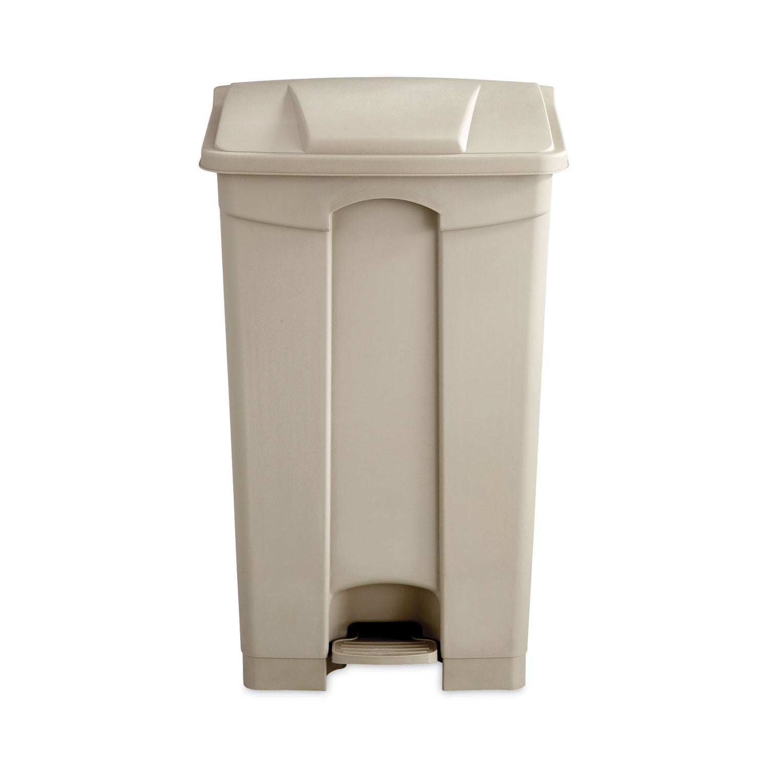 Safco® Large Capacity Plastic Step-On Receptacle, 23 gal, Plastic, Tan