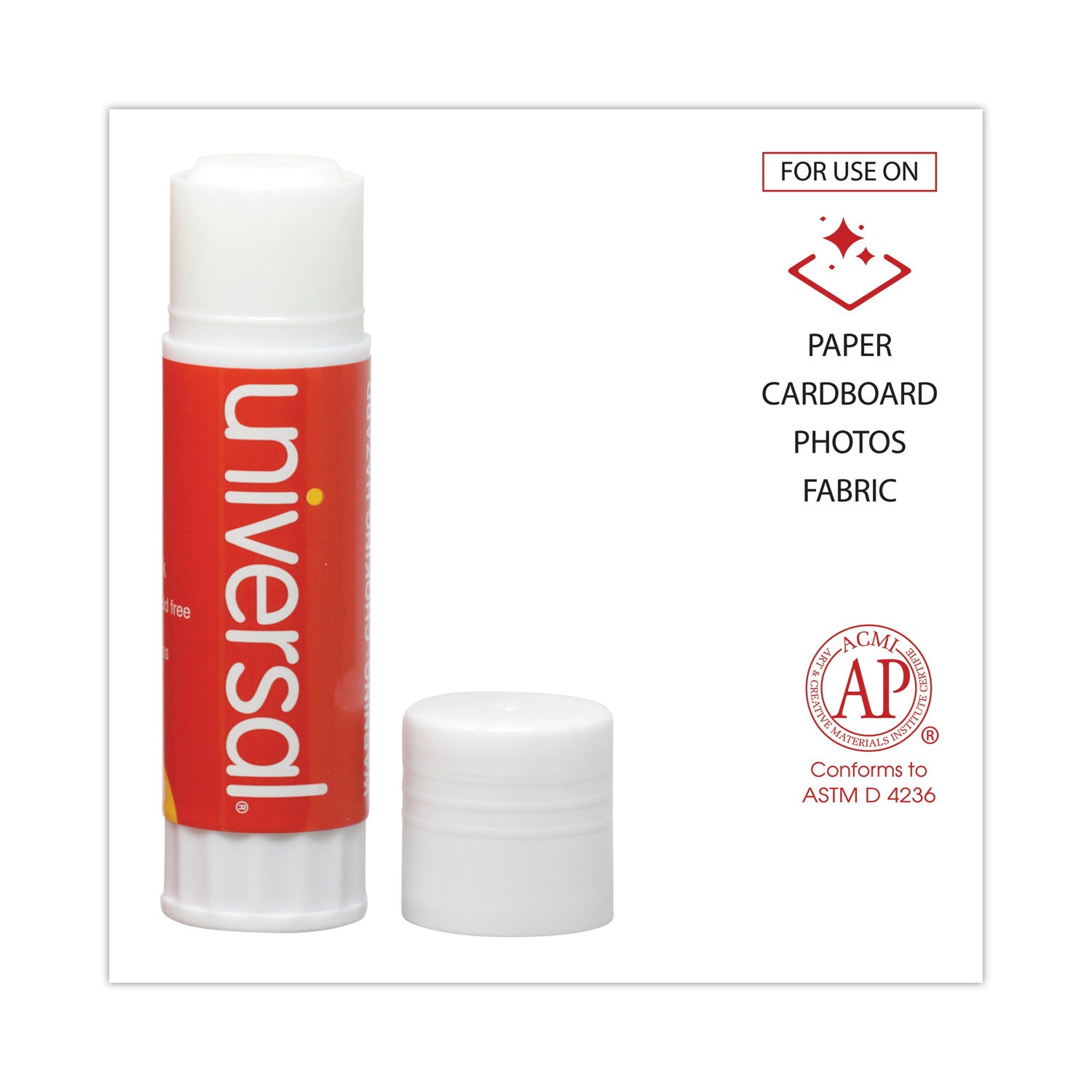 Universal® Glue Stick, 1.3 Oz, Applies And Dries Clear, 12/pack