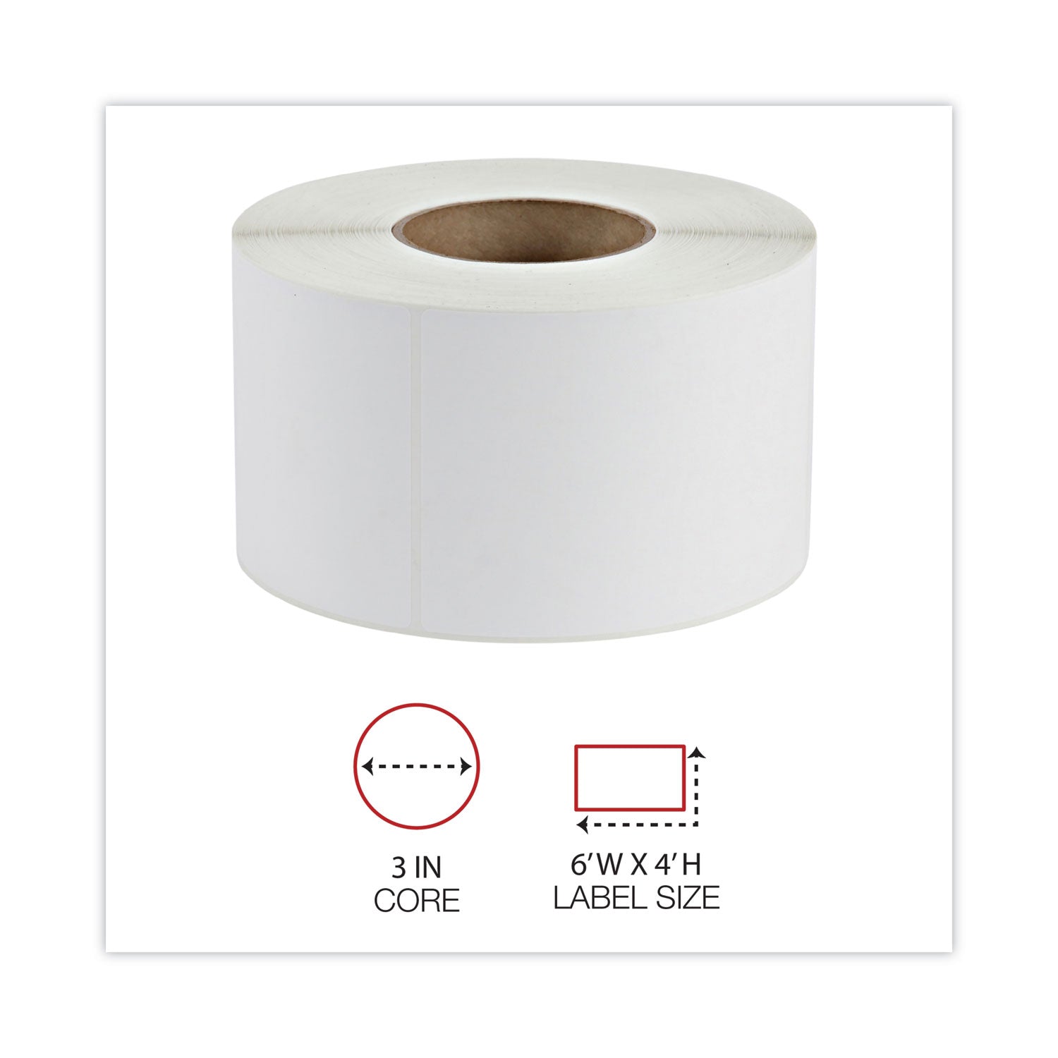 Universal® Thermal Transfer Blank Shipping Labels, Label Printers, 4 X 6, White, 1,000/roll, 4 Rolls/carton