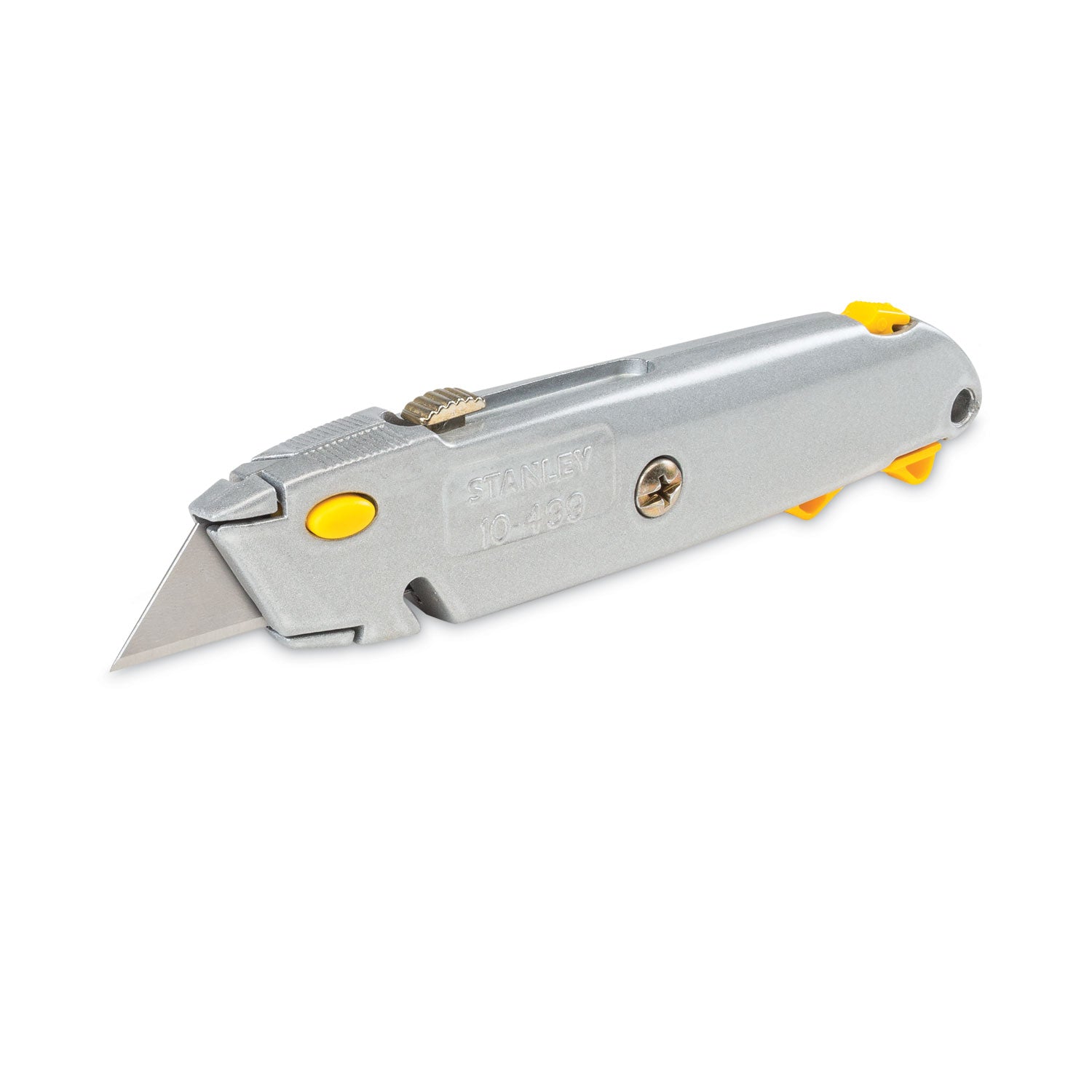 Stanley® Quick-Change Utility Knife with Twine Cutter and (3) Retractable Blades, 6" Metal Handle, Gray