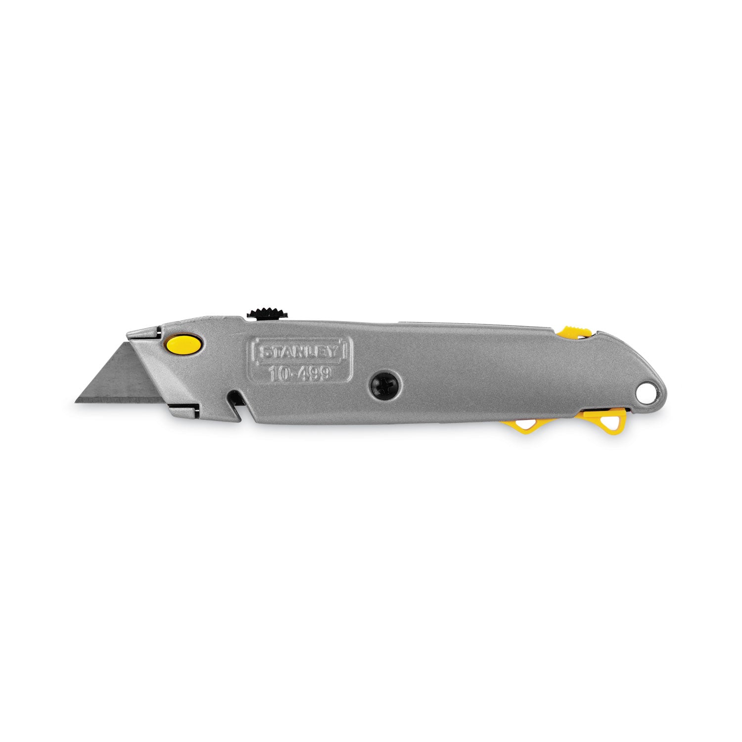 Stanley® Quick-Change Utility Knife with Twine Cutter and (3) Retractable Blades, 6" Metal Handle, Gray