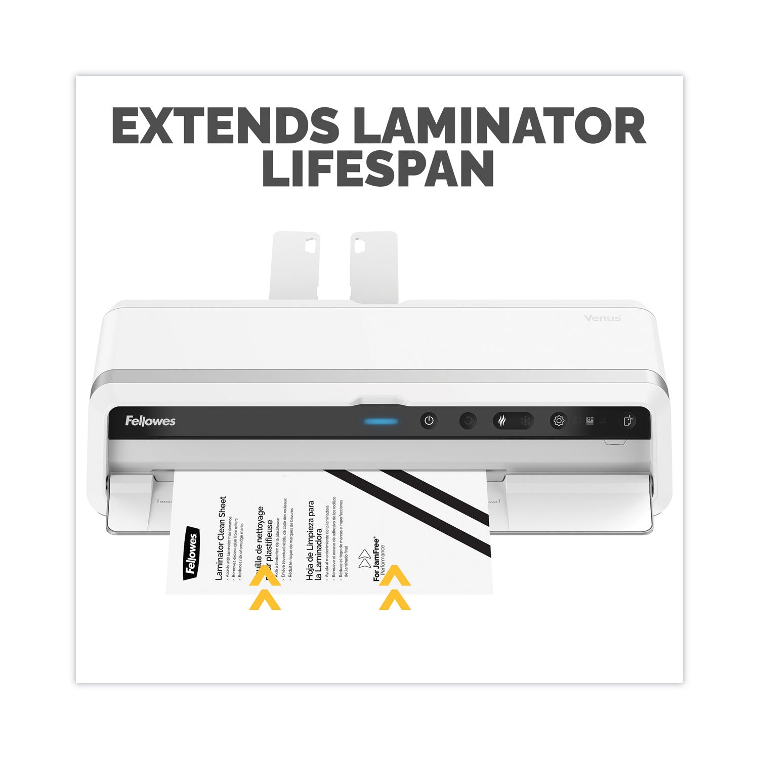 Fellowes® Laminator Cleaning Sheets, 3 To 10 Mil, 8.5" X 11", White, 10/pack