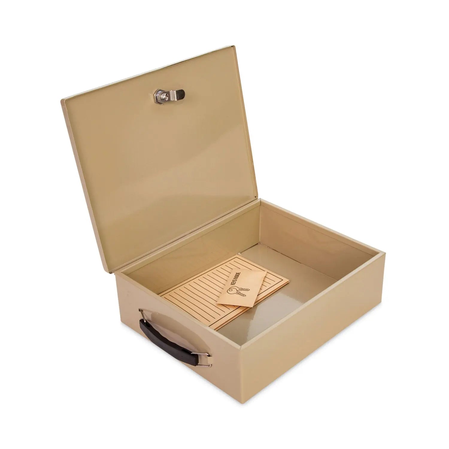Jumbo Locking Cash Box, 1 Compartment, 14.38 x 11 x 4.13, Sand CONTROLTEK® Flipcost