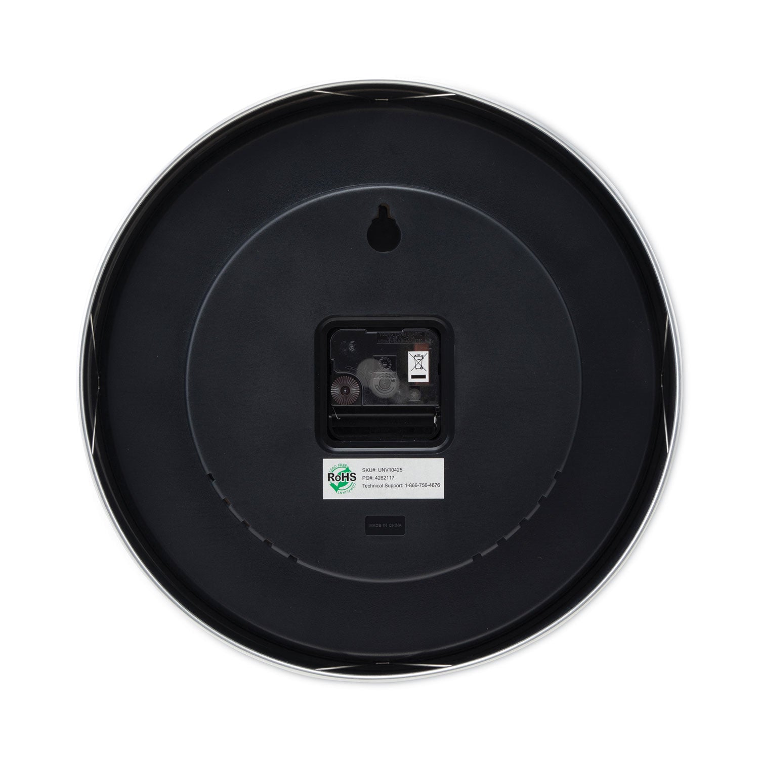 Universal® Brushed Aluminum Wall Clock, 12" Overall Diameter, Silver Case, 1 Aa (sold Separately)