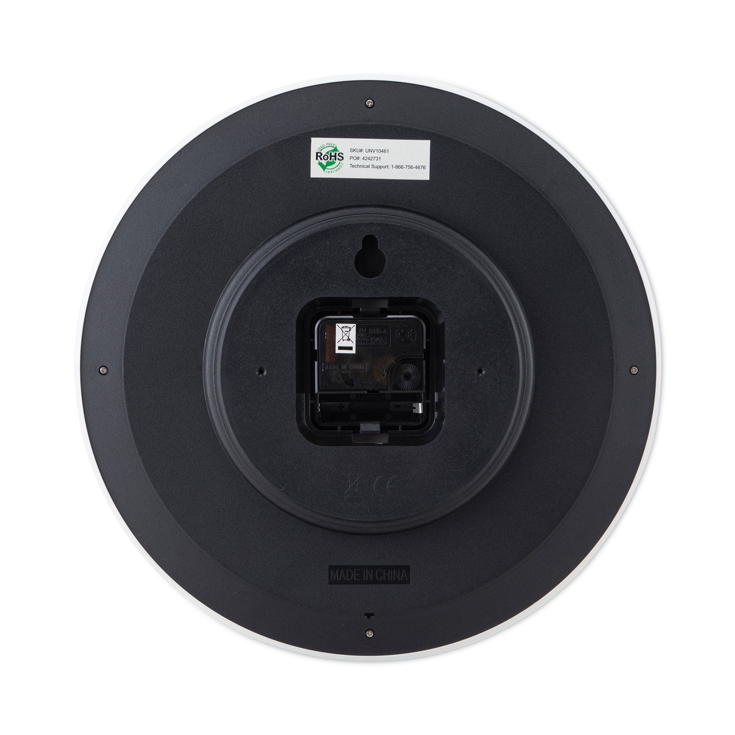 Universal® Whisper Quiet Clock, 12" Overall Diameter, White Case, 1 Aa (sold Separately)