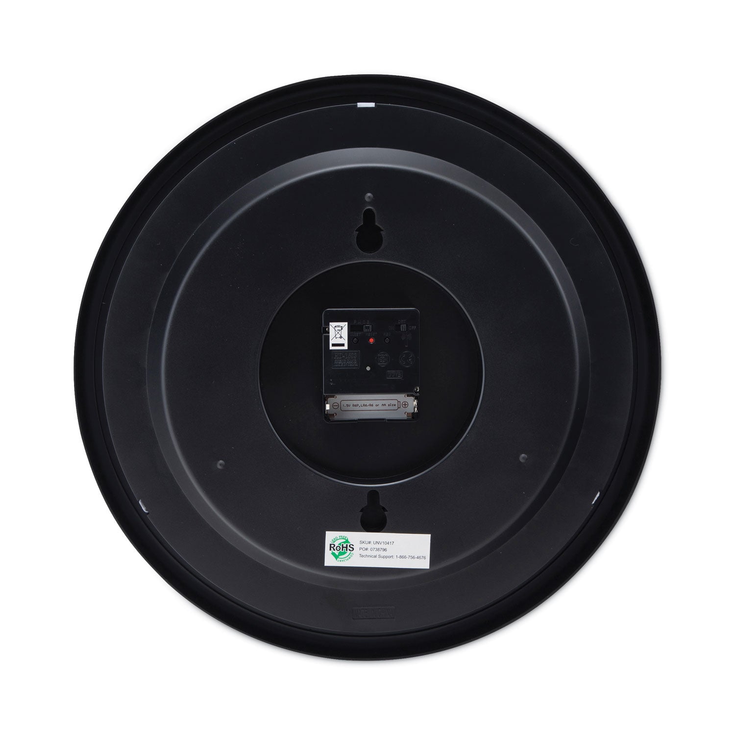 Universal® Deluxe 13 1/2" Indoor/outdoor Atomic Clock, 13.5" Overall Diameter, Black Case, 1 Aa (sold Separately)