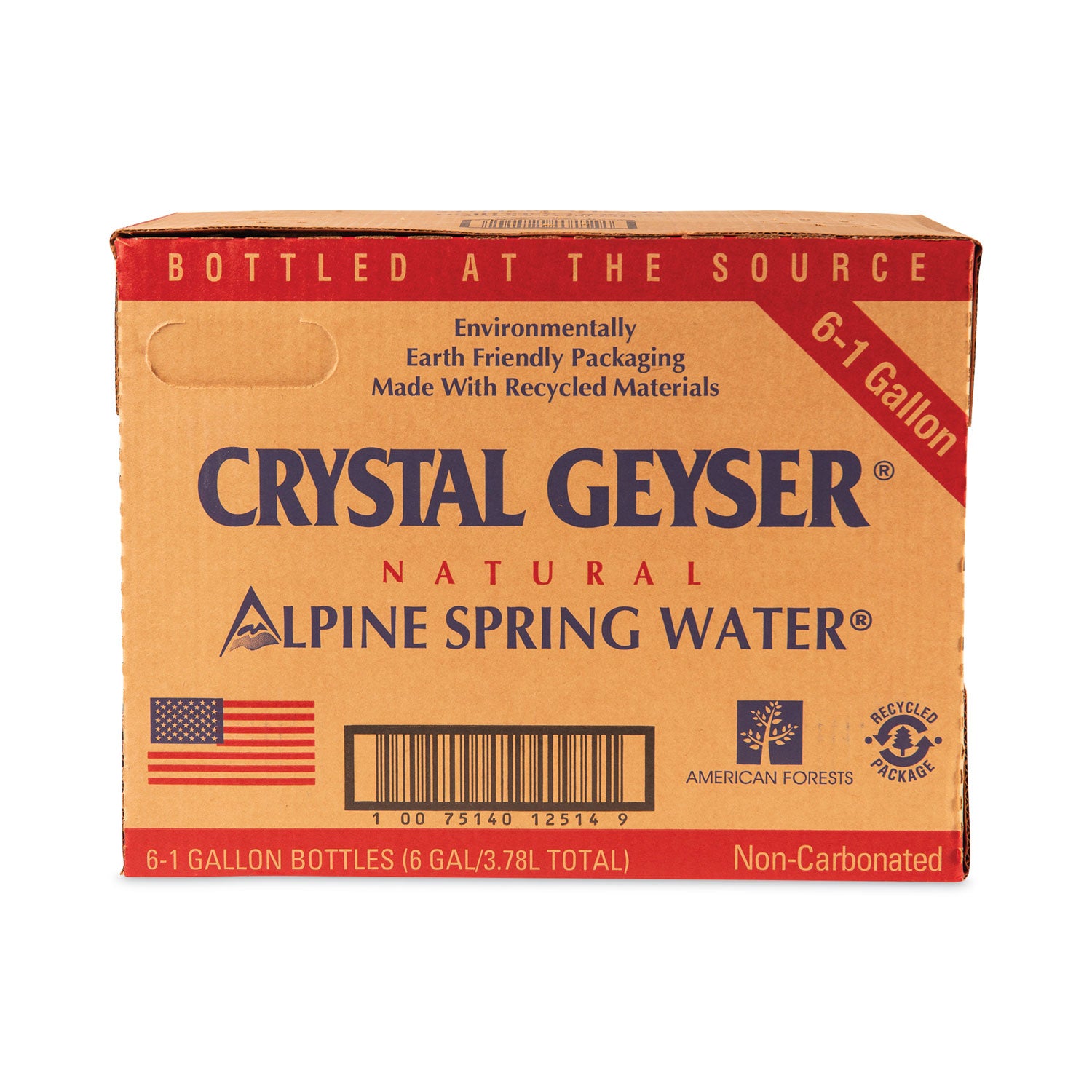 Crystal Geyser® Alpine Spring Water, 1 Gal Bottle, 6/Carton, 48 Cartons/Pallet
