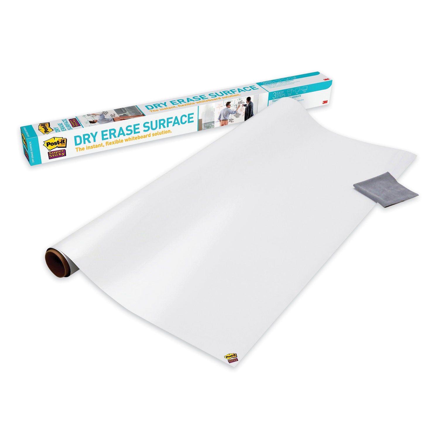 Post-it® Dry Erase Surface, Laminate Film, 96" x 7 mil x 48", White
