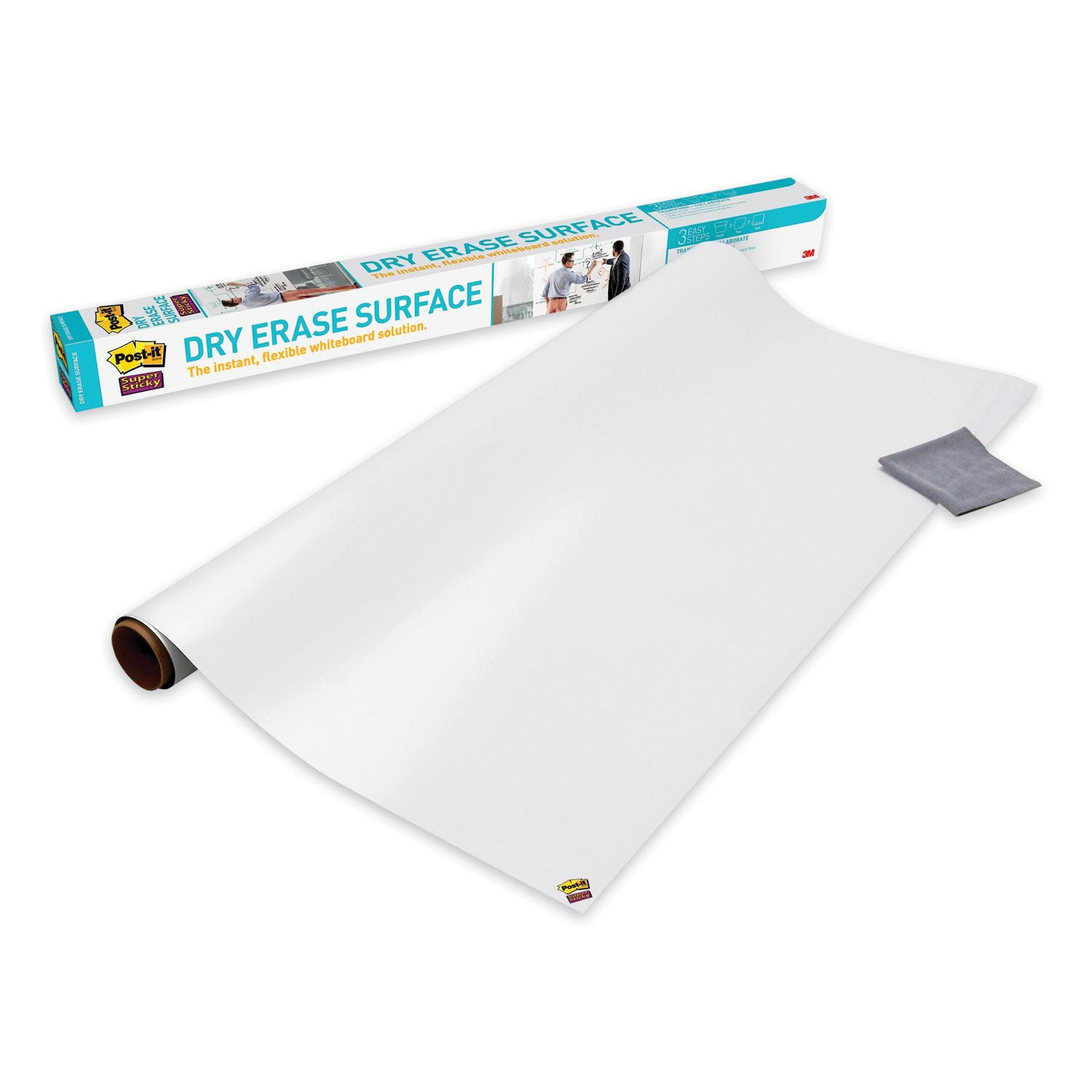 Post-it® Dry Erase Surface, Laminate Film, 72" x 7 mil x 48", White