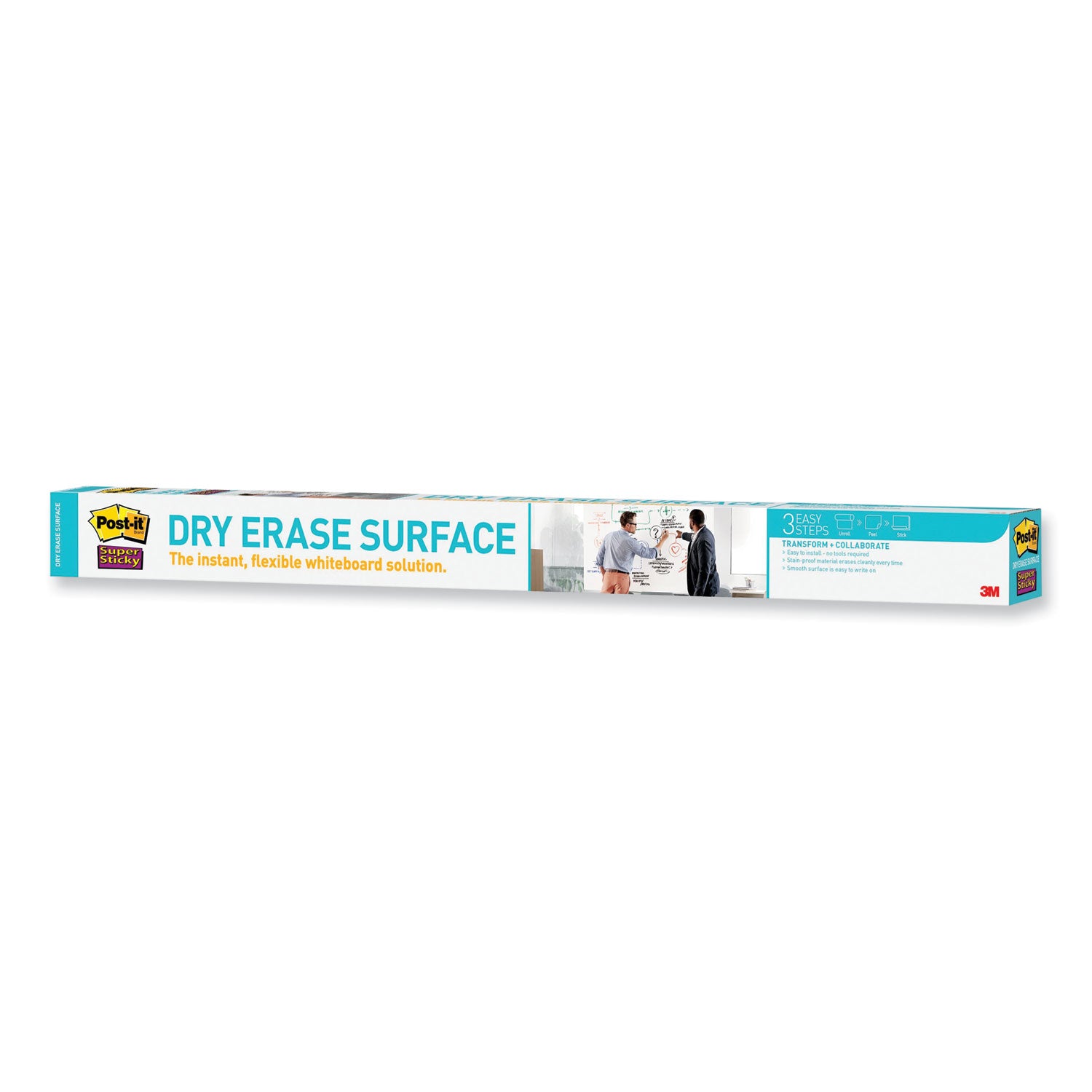 Post-it® Dry Erase Surface, Laminate Film, 72" x 7 mil x 48", White