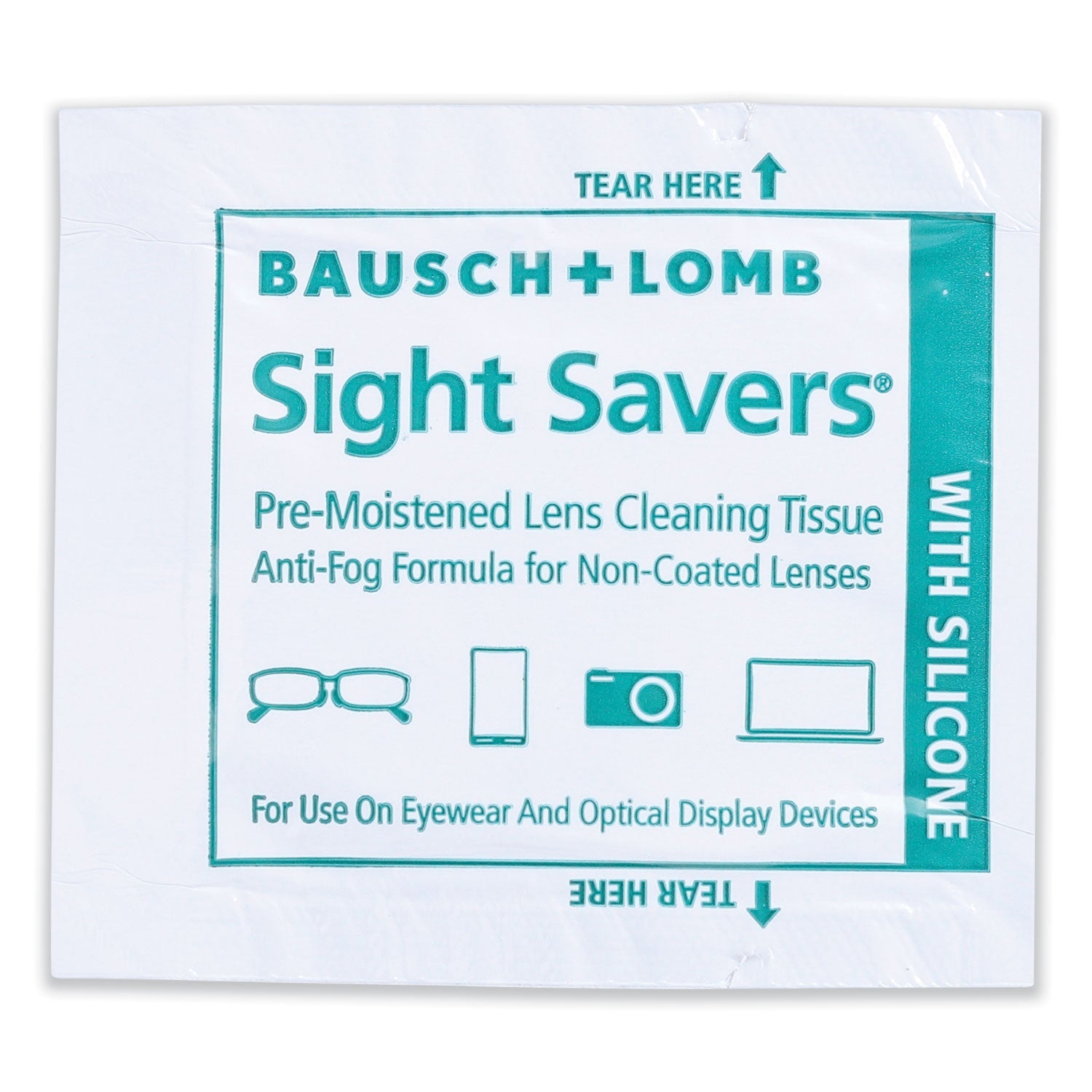 Bausch & Lomb Sight Savers Pre-Moistened Anti-Fog Tissues With Silicone, 8 X 5, 100/box