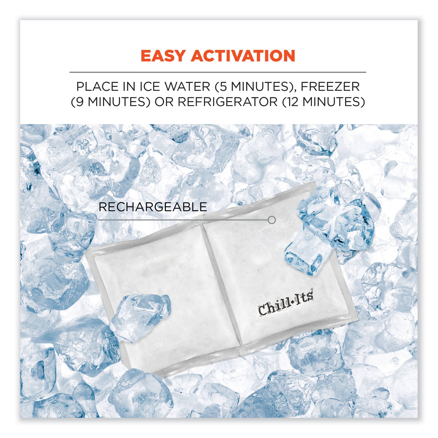 ergodyne® Chill-Its 6283 Rechargeable Phase Change Ice Pack, 3 x 6