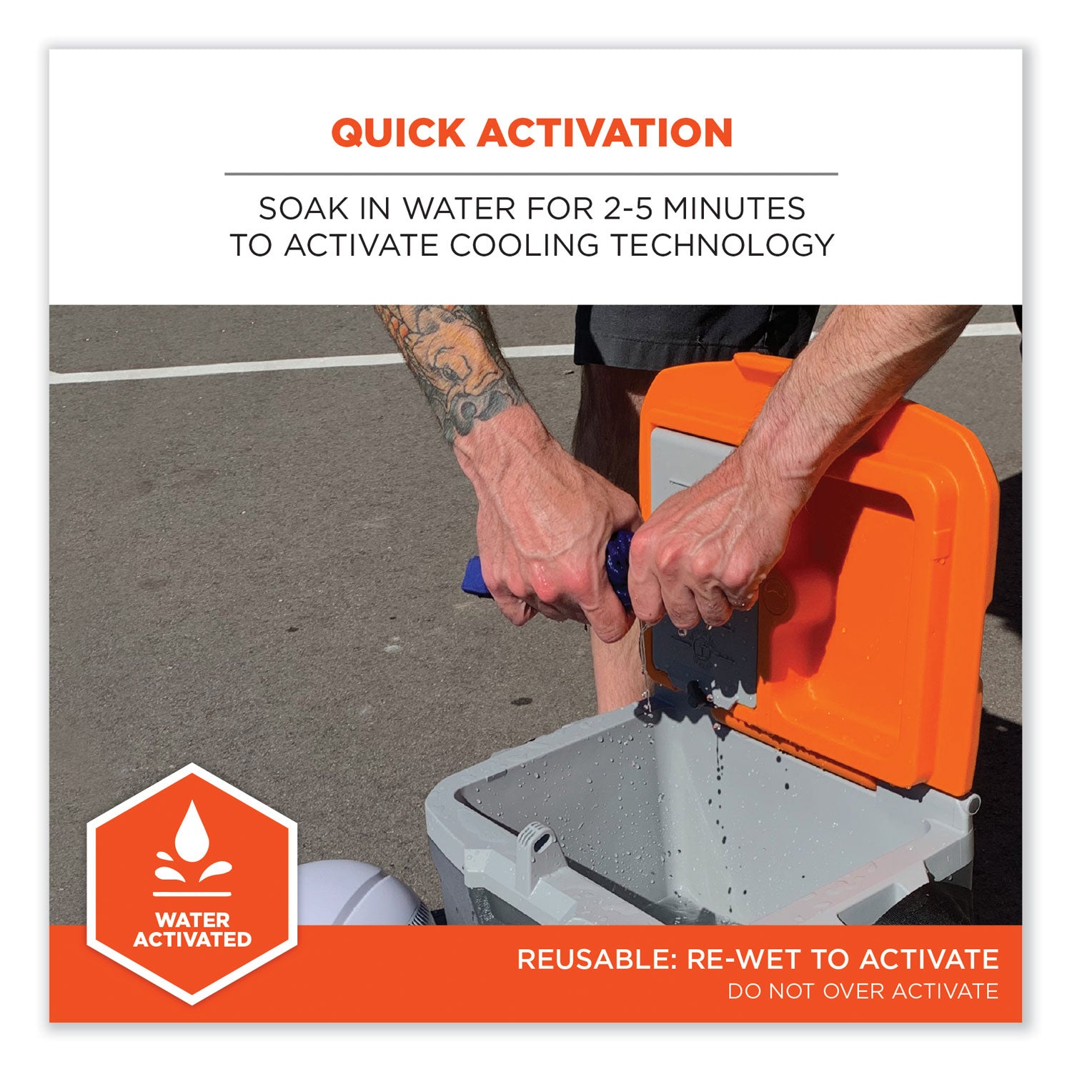 ergodyne® Chill-Its 6717 Cooling Hard Hat Pad and Neck Shade - Polymers, 12.5 x 9.75, Blue