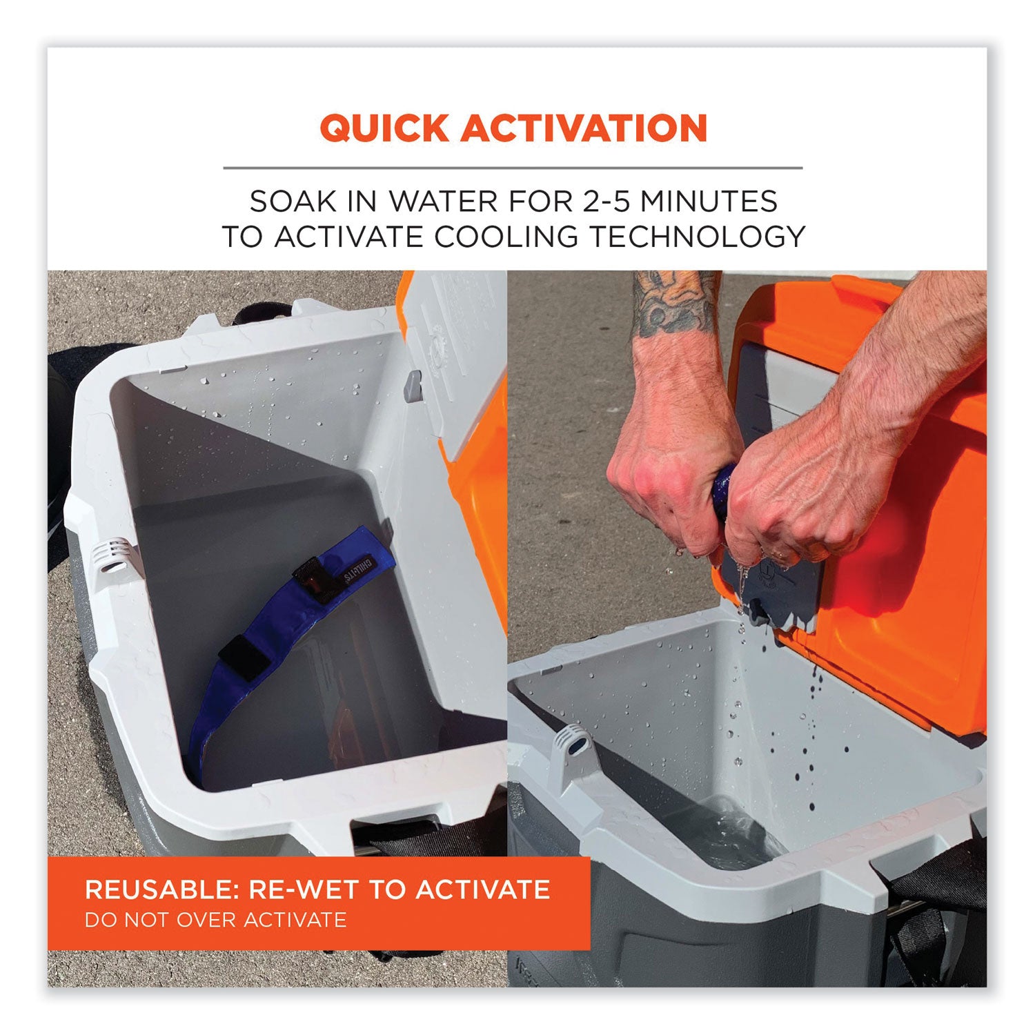 ergodyne® Chill-Its 6716 Cooling Hard Hat Liner - Polymers, 13.25 x 1.88, Blue