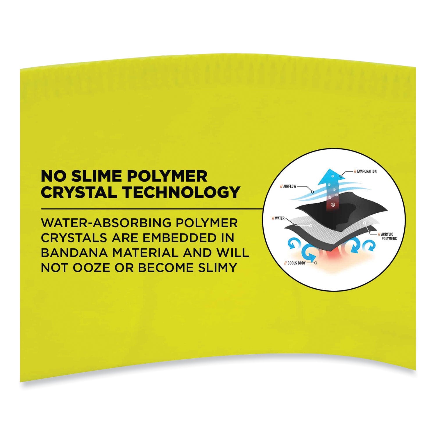 ergodyne® Chill-Its 6702 Cooling Embedded Polymers Tie Bandana, One Size Fits Most, Lime