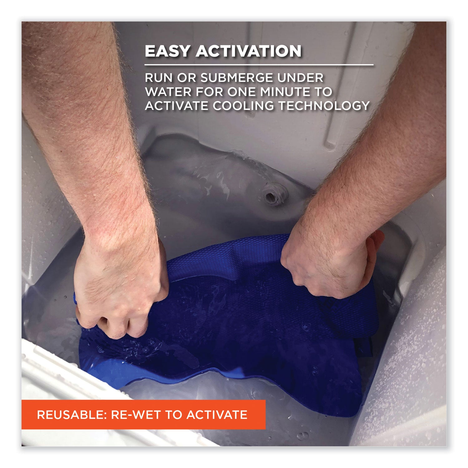 ergodyne® Chill-Its 6602 Evaporative PVA Cooling Towel, 29.5 x 13, One Size Fits Most, PVA, Blue, 50/Pack