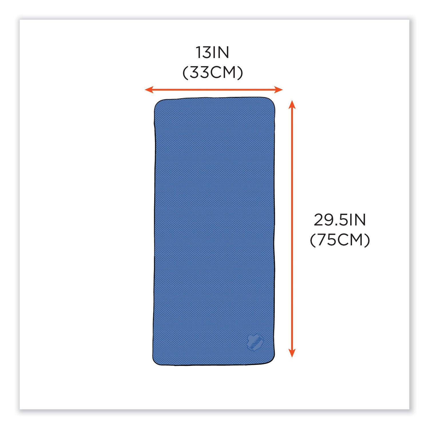 ergodyne® Chill-Its 6602 Evaporative PVA Cooling Towel, 29.5 x 13, One Size Fits Most, PVA, Blue, 50/Pack