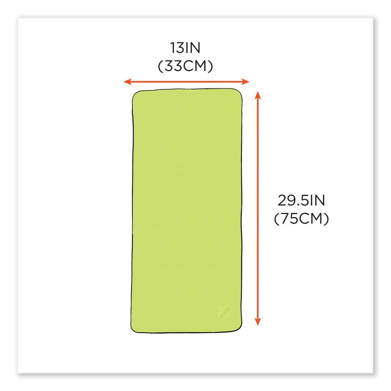 Ergodyne® Chill-Its 6602 Evaporative PVA Cooling Towel, 29.5 x 13, One Size Fits Most, PVA, Hi-Vis Lime
