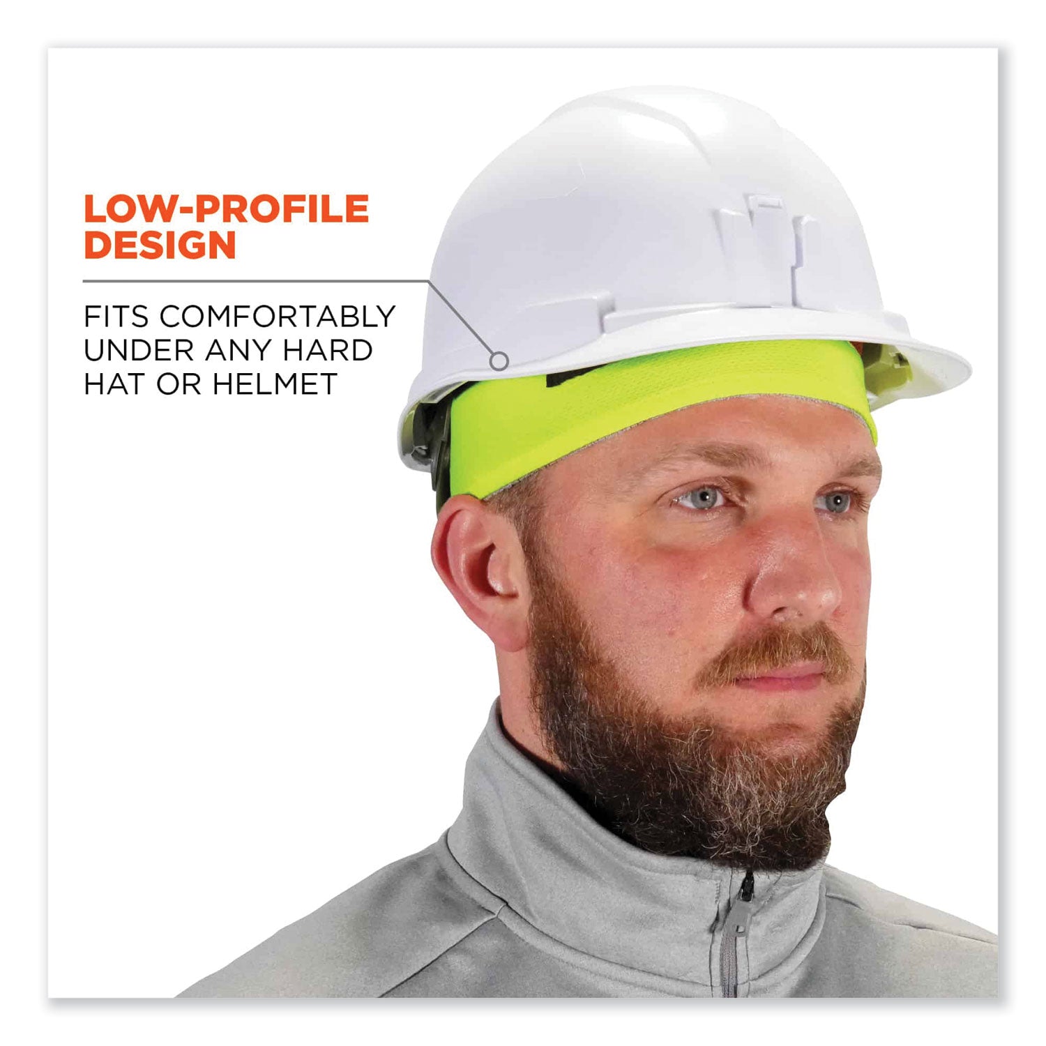 ergodyne® Chill-Its 6630 High-Performance Terry Cloth Skull Cap, Polyester, One Size Fits Most, Lime