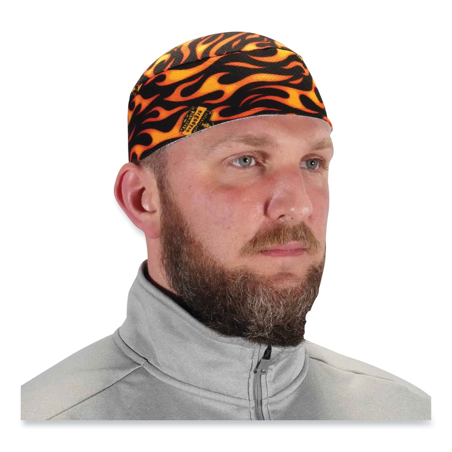 ergodyne® Chill-Its 6630 High-Performance Terry Cloth Skull Cap, Polyester, One Size Fits Most, Flames