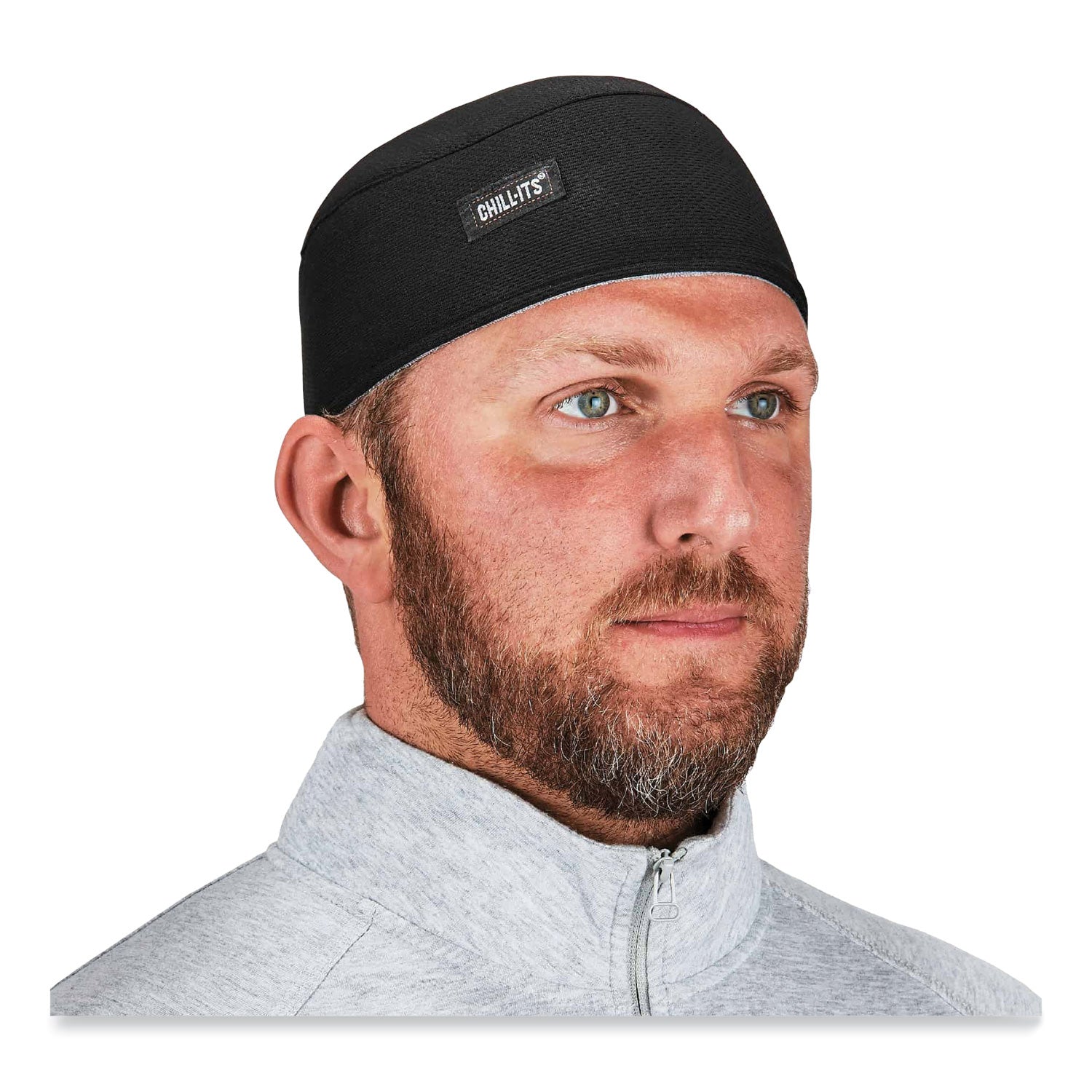 ergodyne® Chill-Its 6630 High-Performance Terry Cloth Skull Cap, Polyester, One Size Fits Most, Black