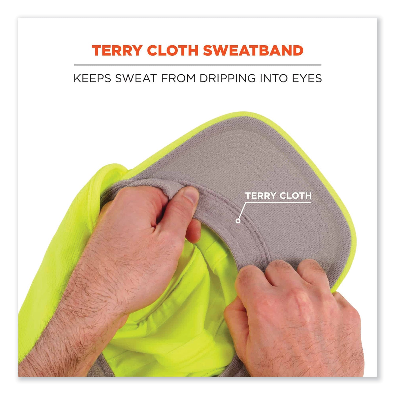 ergodyne® Chill-Its 6650 High-Performance Hat Plus Neck Shade, Polyester, One Size Fits Most, Lime