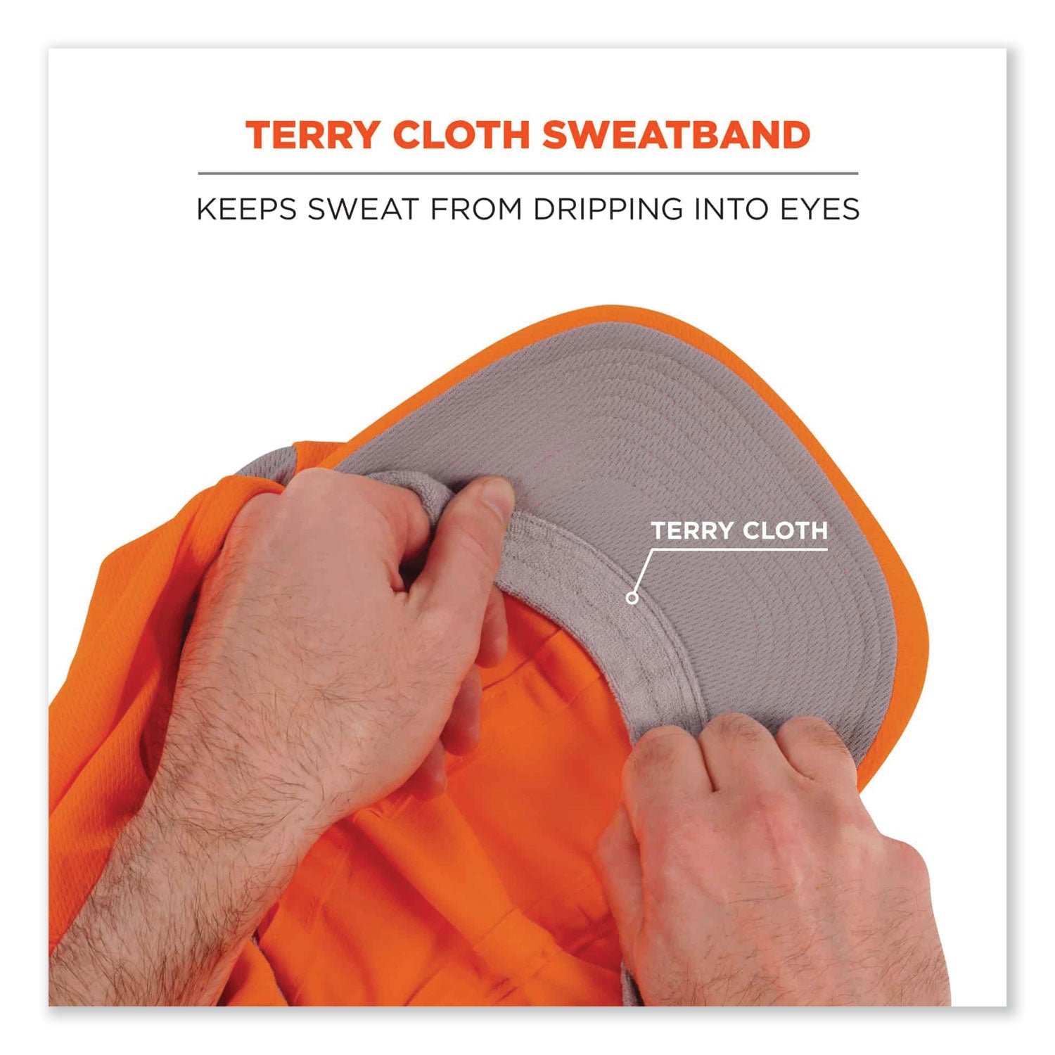 ergodyne® Chill-Its 6650 High-Performance Hat Plus Neck Shade, Polyester, One Size Fits Most, Orange