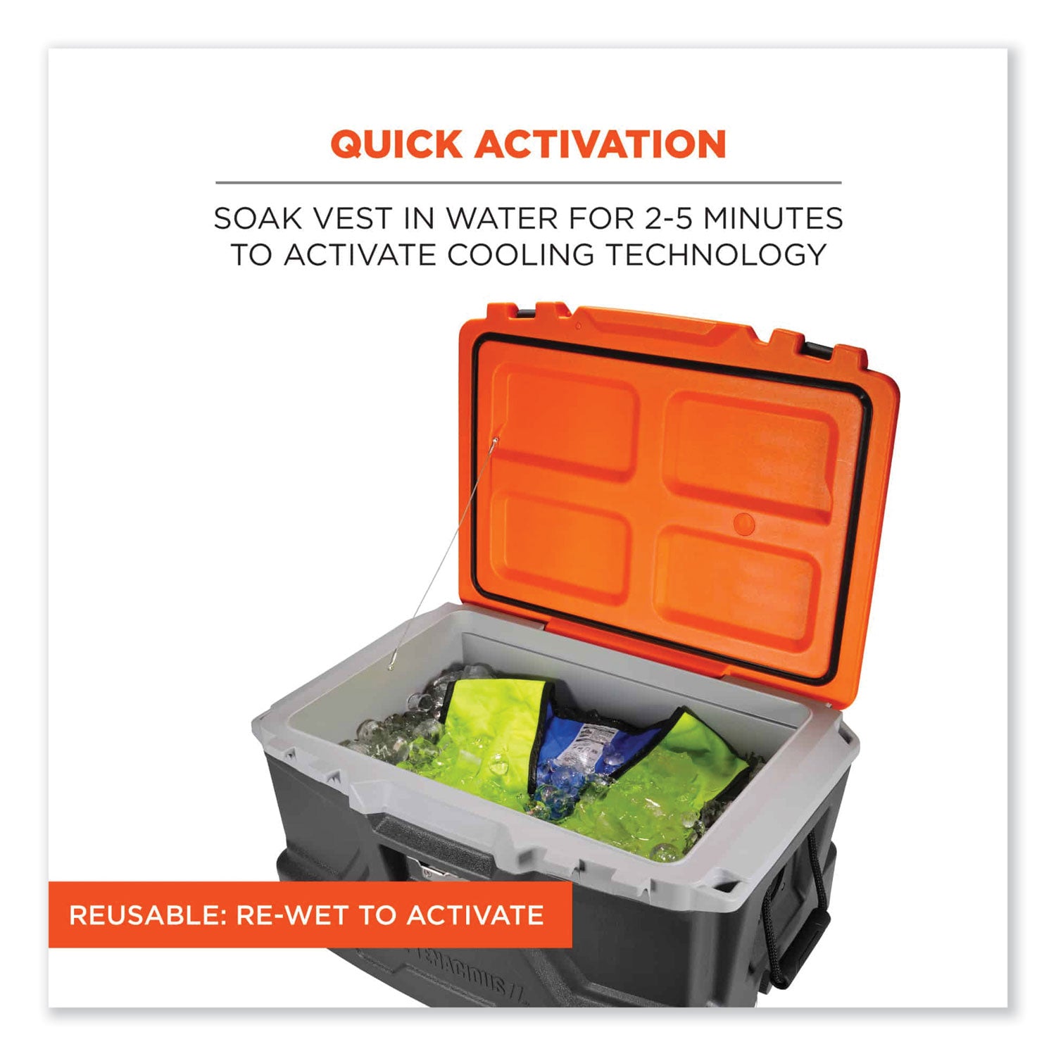 ergodyne® Chill-Its 6665 Embedded Polymer Cooling Vest with Zipper, Nylon/Polymer, X-Large, Lime