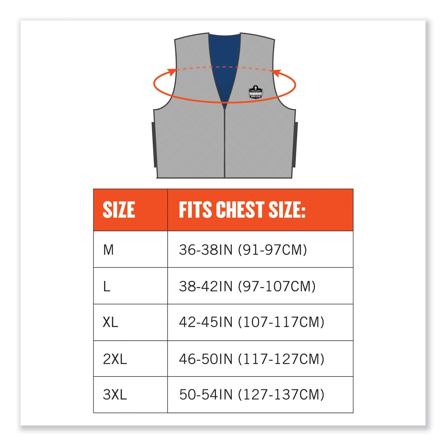 ergodyne® Chill-Its 6665 Embedded Polymer Cooling Vest with Zipper, Nylon/Polymer, Large, Gray
