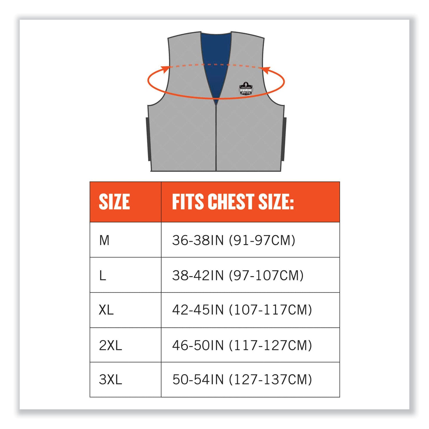 ergodyne® Chill-Its 6665 Embedded Polymer Cooling Vest with Zipper, Nylon/Polymer, 2X-Large, Gray