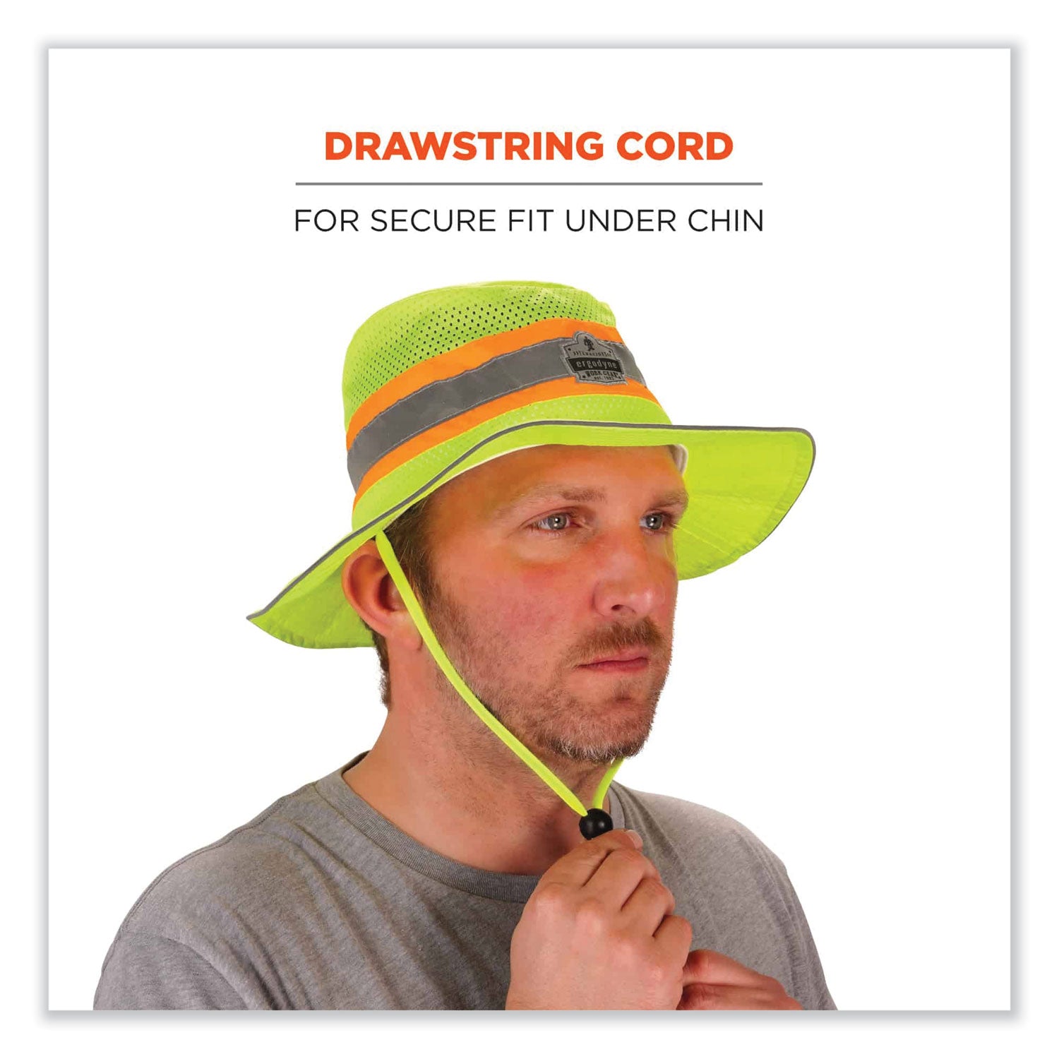 ergodyne® Chill-Its 8935CT Hi-Vis PVA Ranger Sun Hat, Large/X-Large, Lime