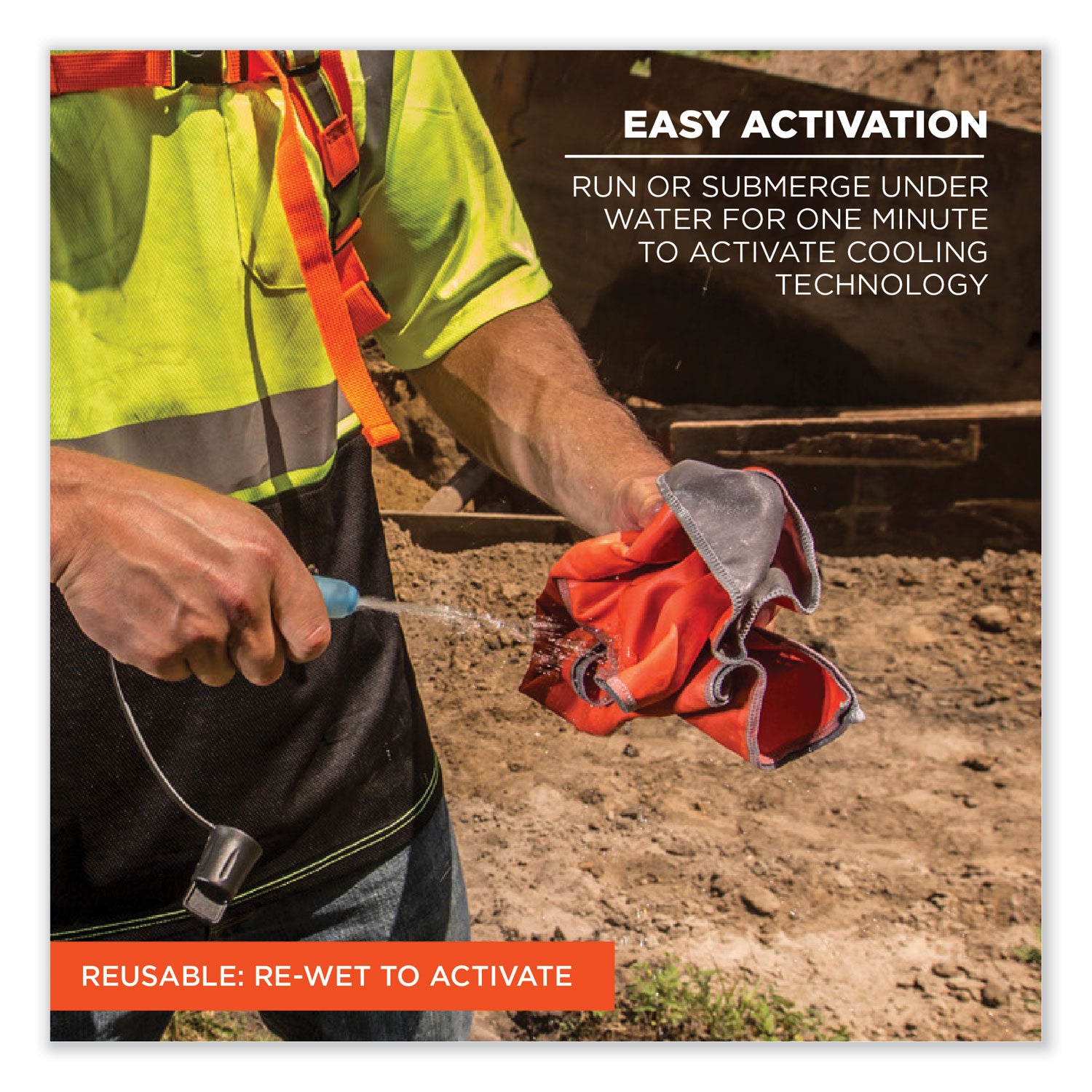 ergodyne® Chill-Its 6602MF Evaporative Microfiber Cooling Towel, 40.9 x 9.8, One Size Fits Most, Microfiber, Blue