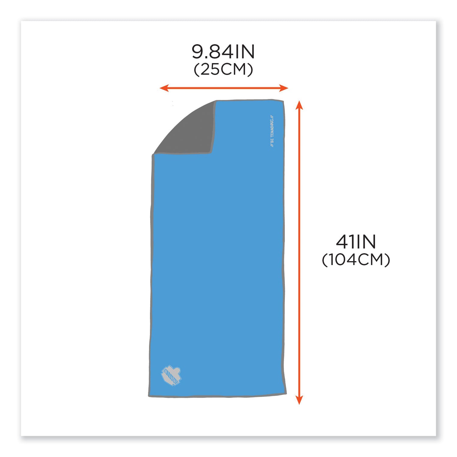 ergodyne® Chill-Its 6602MF Evaporative Microfiber Cooling Towel, 40.9 x 9.8, One Size Fits Most, Microfiber, Blue